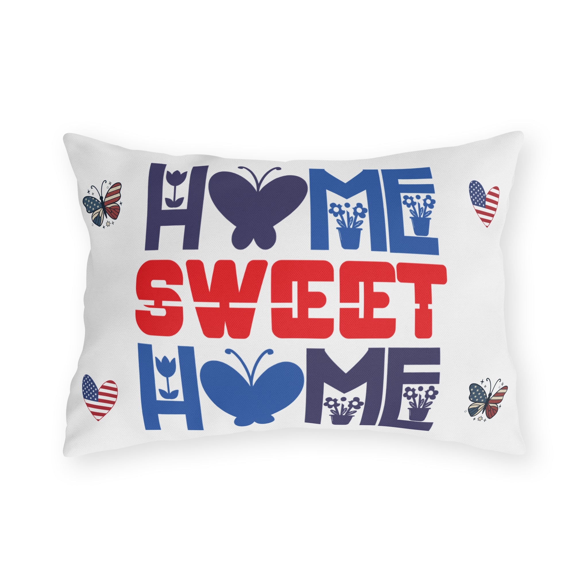 Patriotic Americana Throw Pillow  - 4th of July Outdoor Pillow