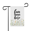 Garden Flag - "Love Grows Here" Floral House & Garden Banner