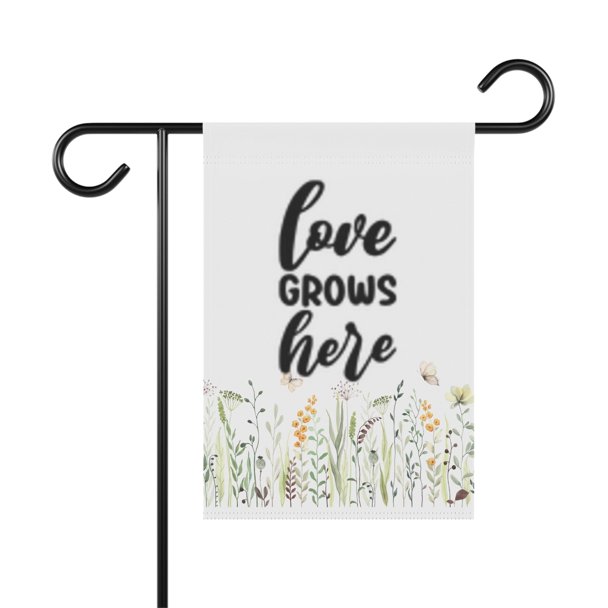 Garden Flag - "Love Grows Here" Floral House & Garden Banner