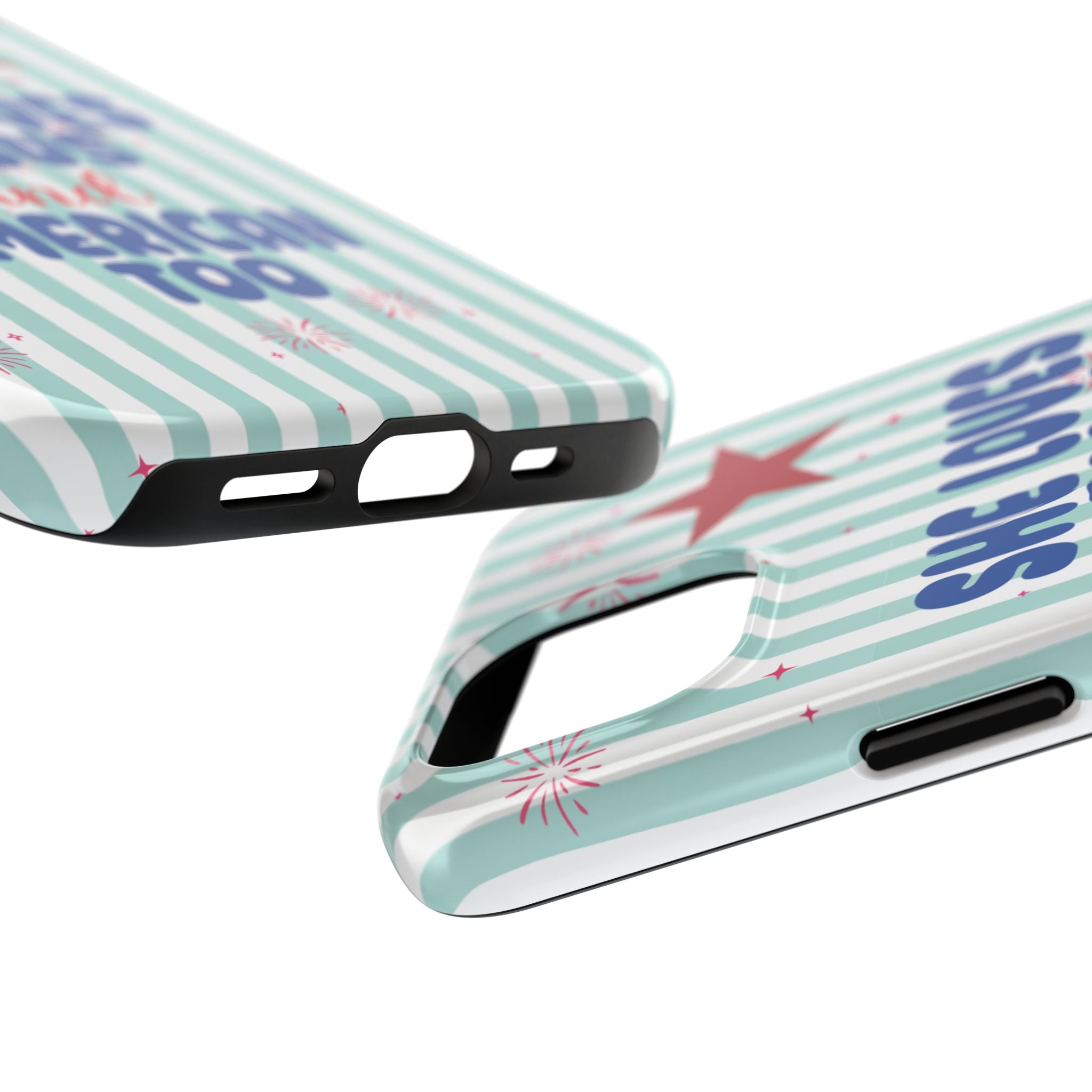 She Loves Jesus and American Too Tough Phone Case — Patriotic Faith iPhone Cover