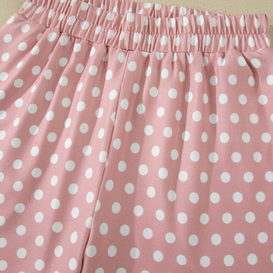 Polka Dot Relaxed Top & Drawning Shorts Set