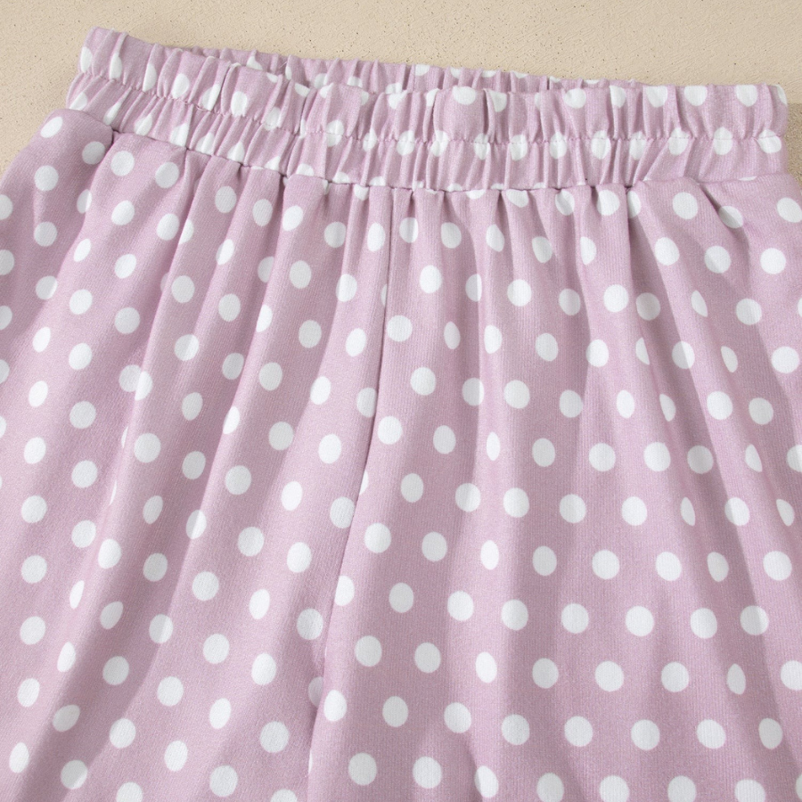 Polka Dot Relaxed Top & Drawning Shorts Set