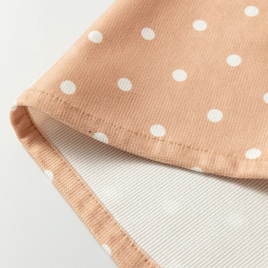 Polka Dot Drawstring High Waist Wide Leg Pants