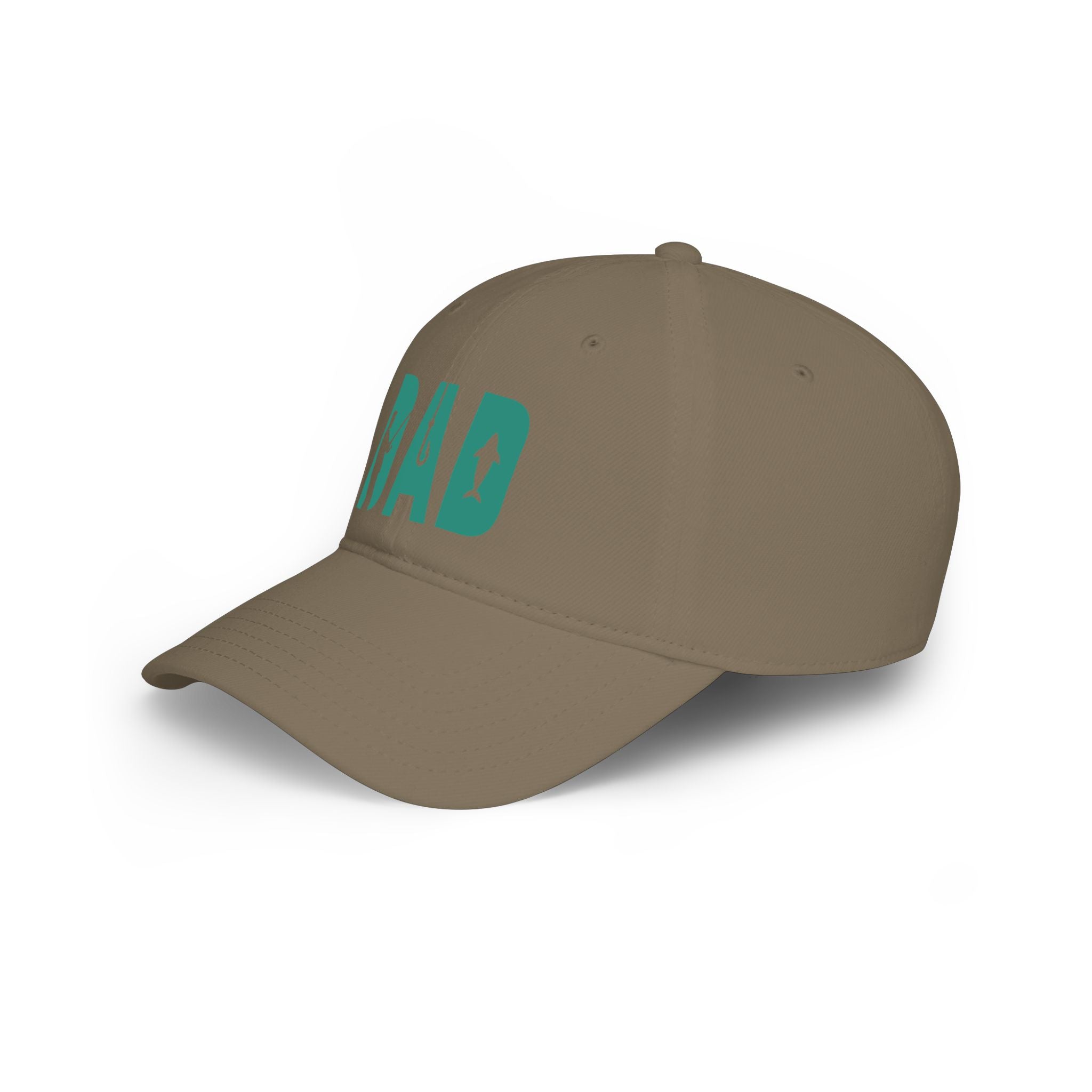 Fishing Dad Low Profile Baseball Cap — 'DAD' Silhouette Hat for Father's Day & Outdoors