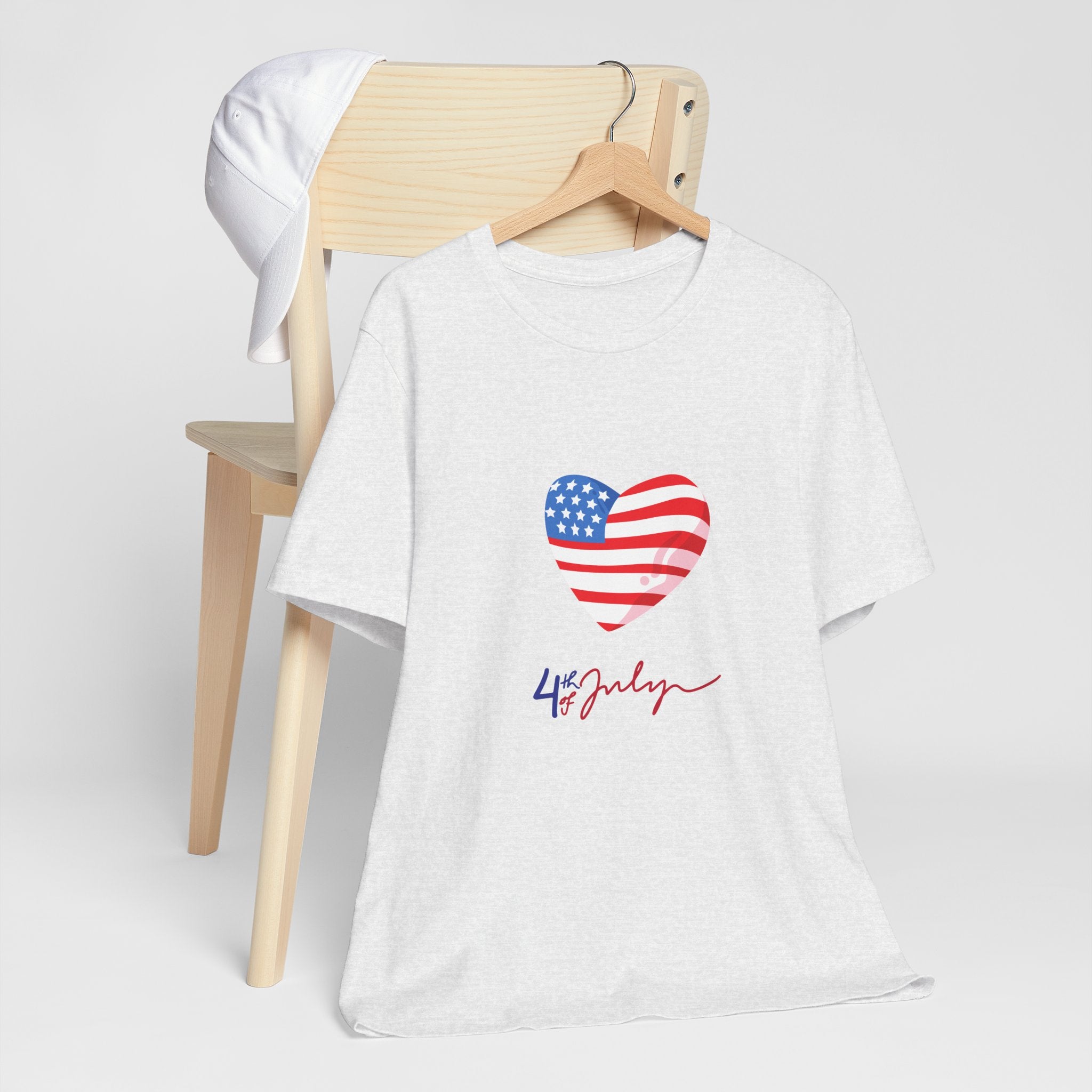 4th of July Heart Flag Tee — American Flag Heart Graphic T-Shirt