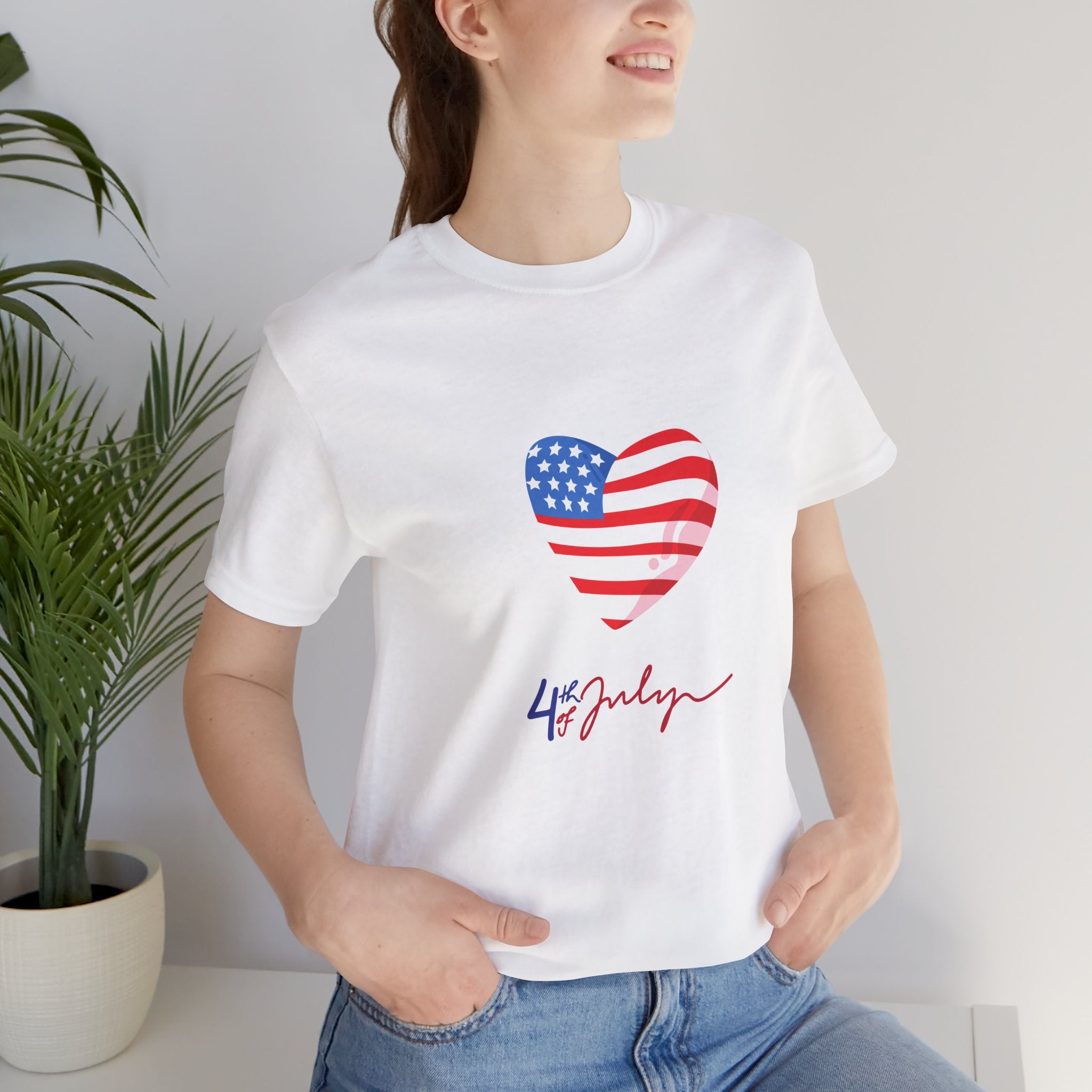 4th of July Heart Flag Tee — American Flag Heart Graphic T-Shirt