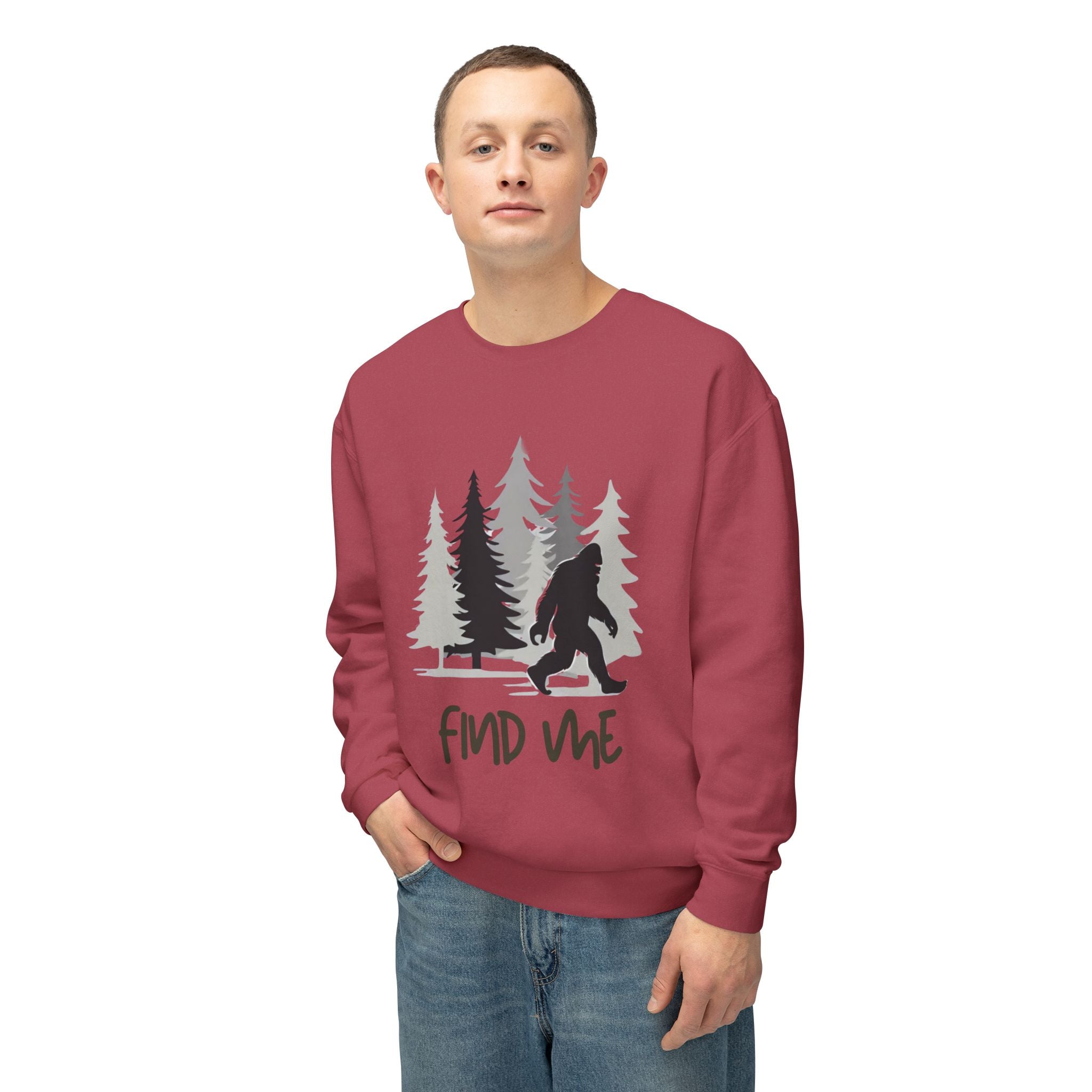 Find Me Sweatshirt — Bigfoot Sasquatch Graphic Crewneck
