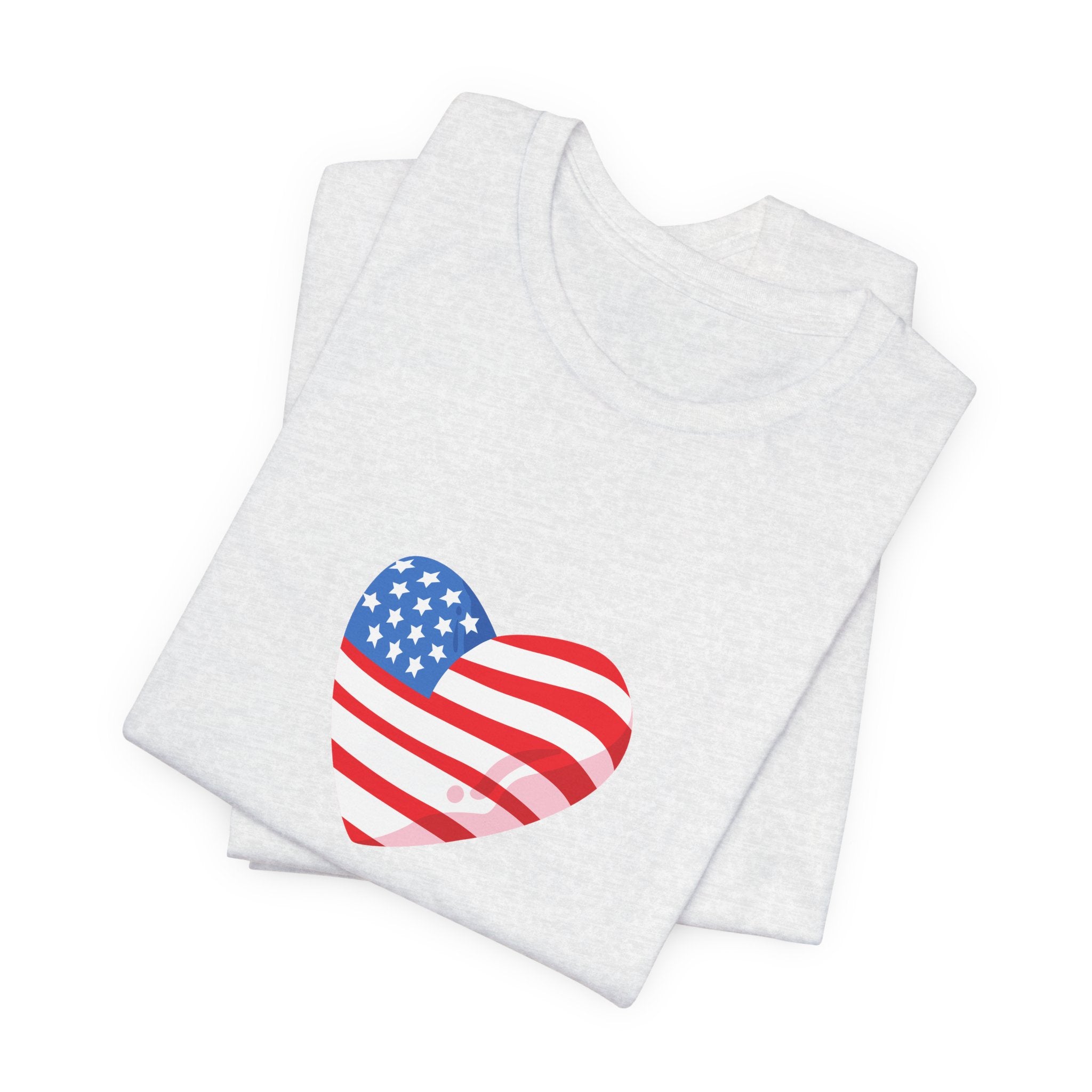 4th of July Heart Flag Tee — American Flag Heart Graphic T-Shirt