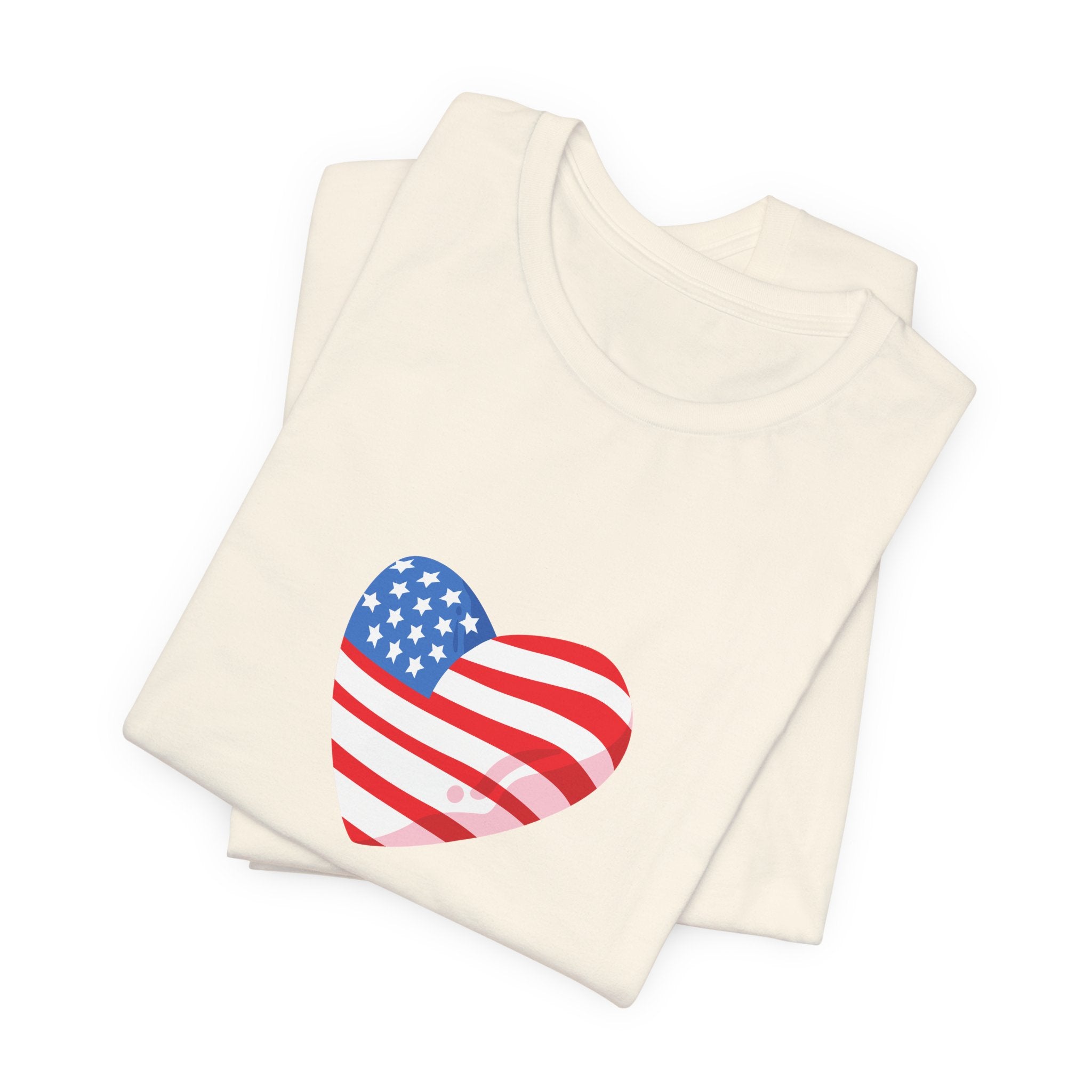 4th of July Heart Flag Tee — American Flag Heart Graphic T-Shirt