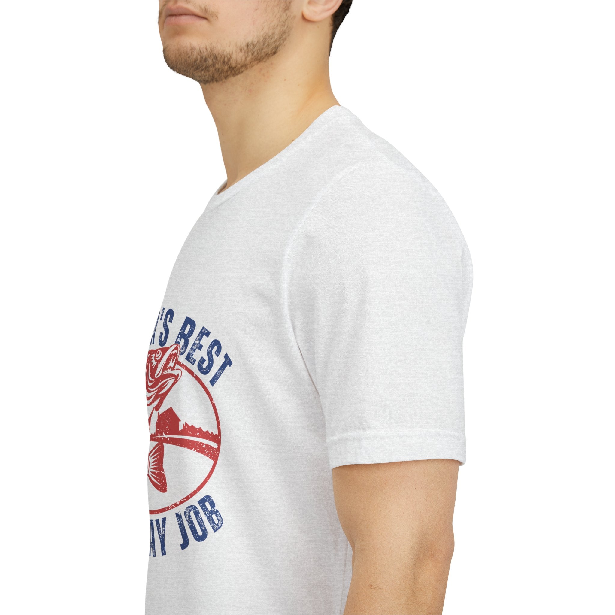 Father's Best Holiday Job T-Shirt — Vintage Fishing Dad Christmas Tee