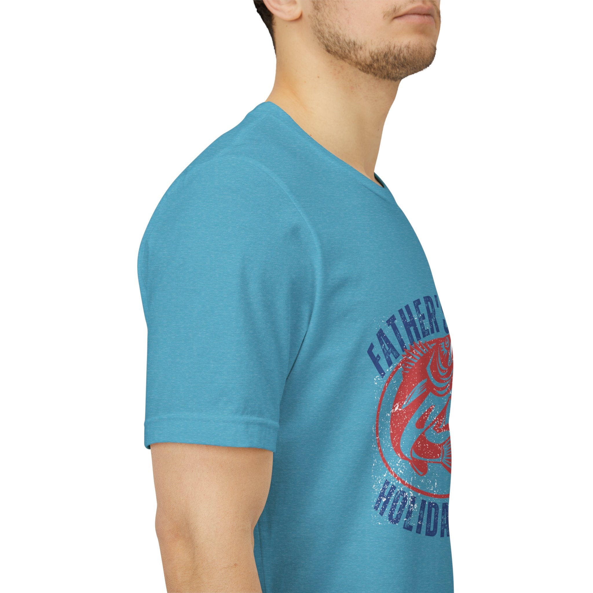 Father's Best Holiday Job T-Shirt — Vintage Fishing Dad Christmas Tee