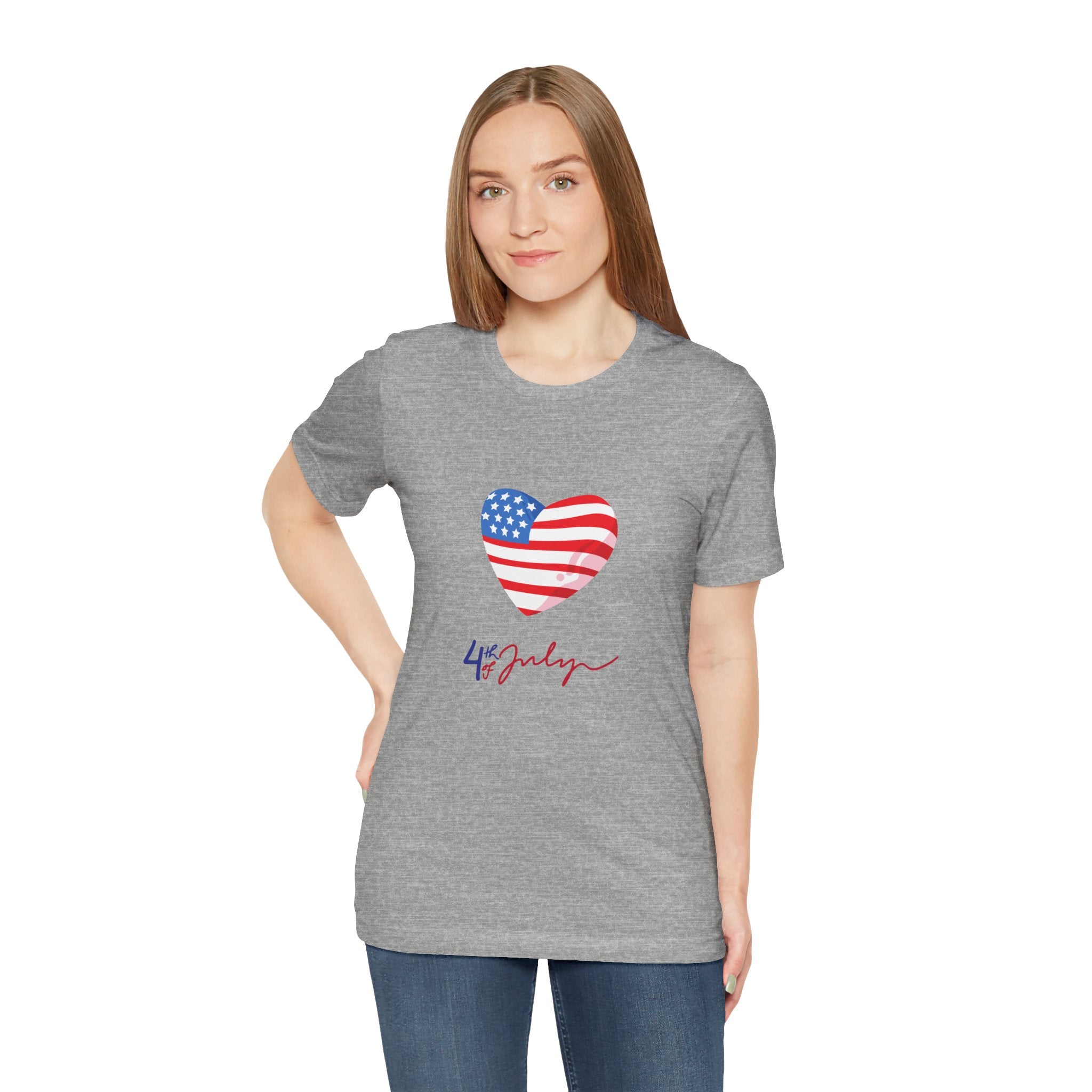 4th of July Heart Flag Tee — American Flag Heart Graphic T-Shirt