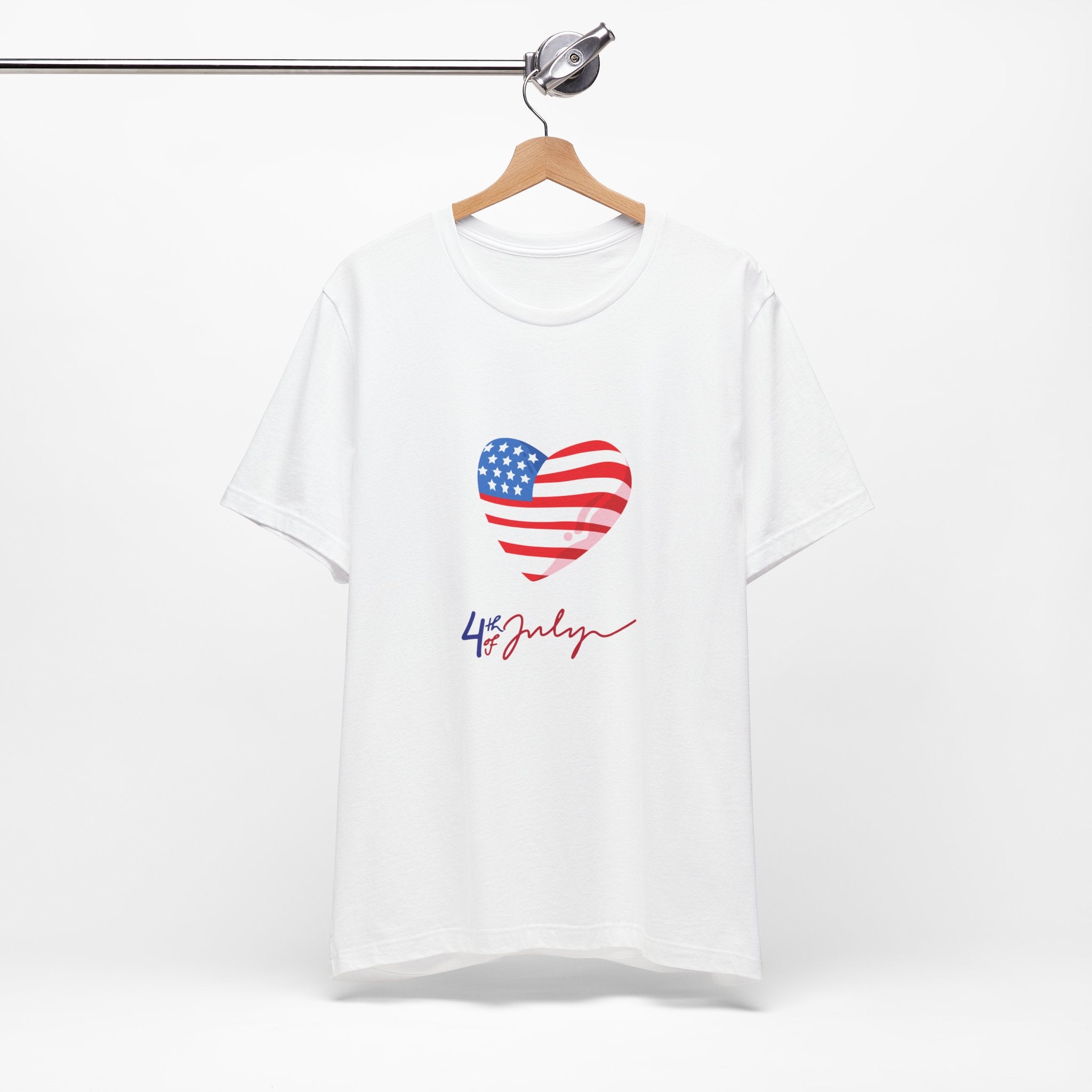 4th of July Heart Flag Tee — American Flag Heart Graphic T-Shirt
