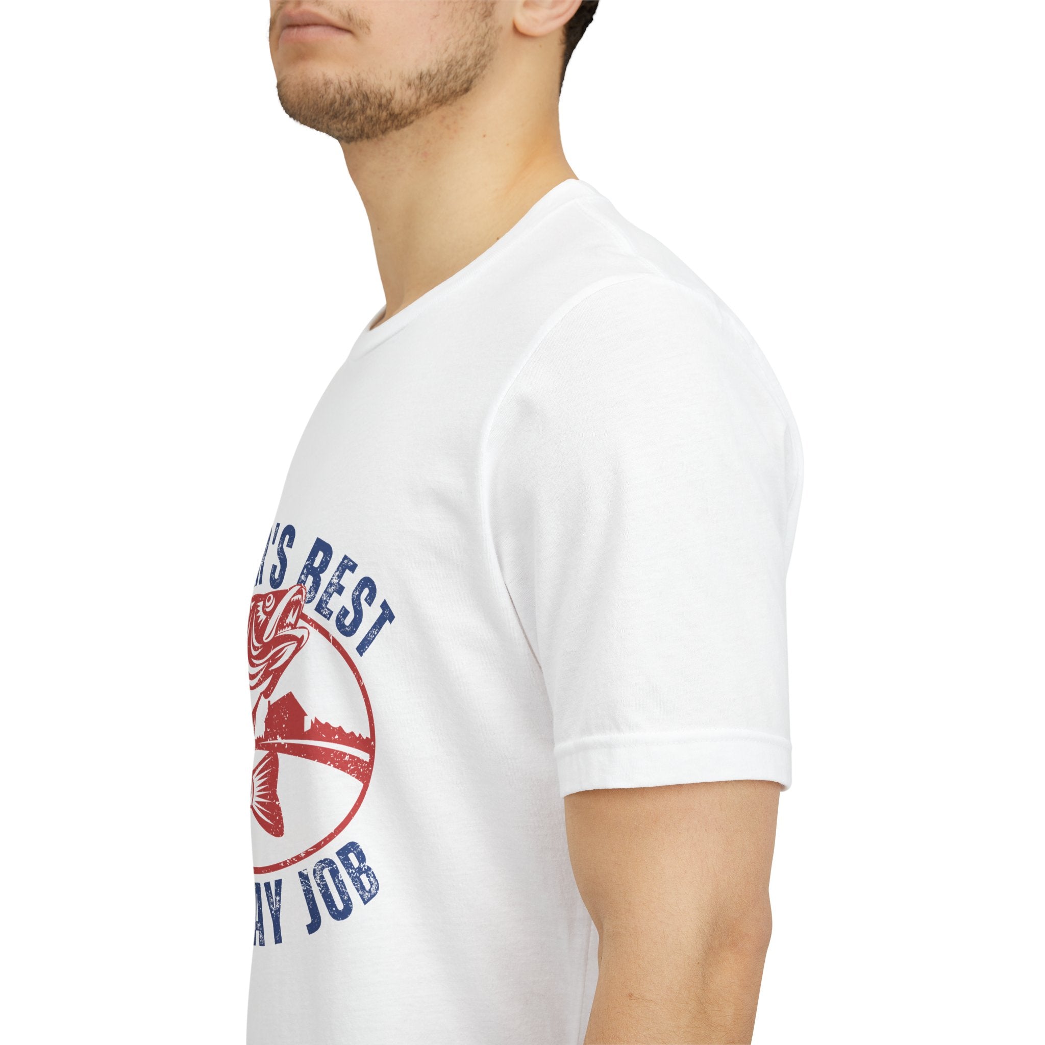 Father's Best Holiday Job T-Shirt — Vintage Fishing Dad Christmas Tee
