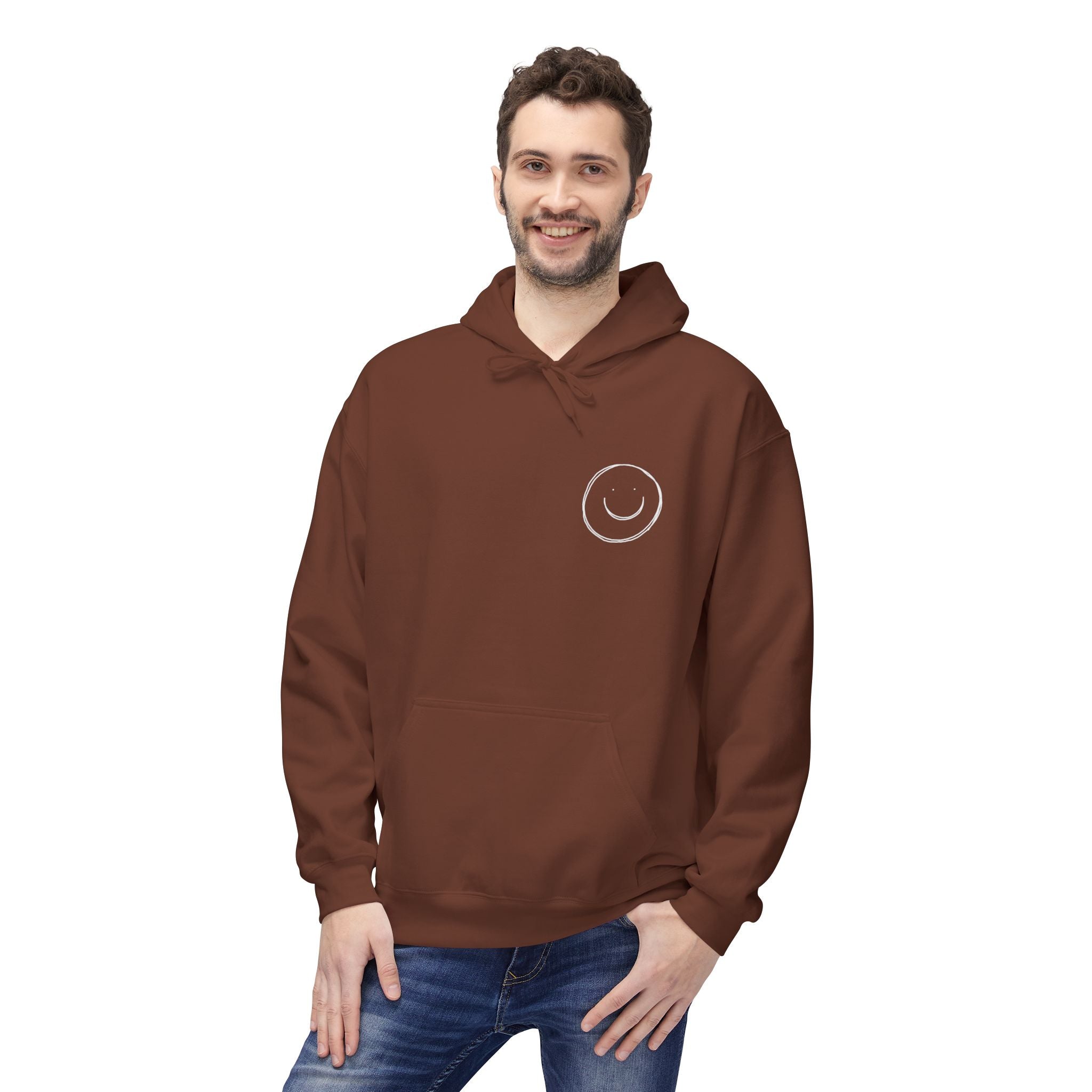 Minimalist Smiley Face  Hoodie — Small Chest Graphic