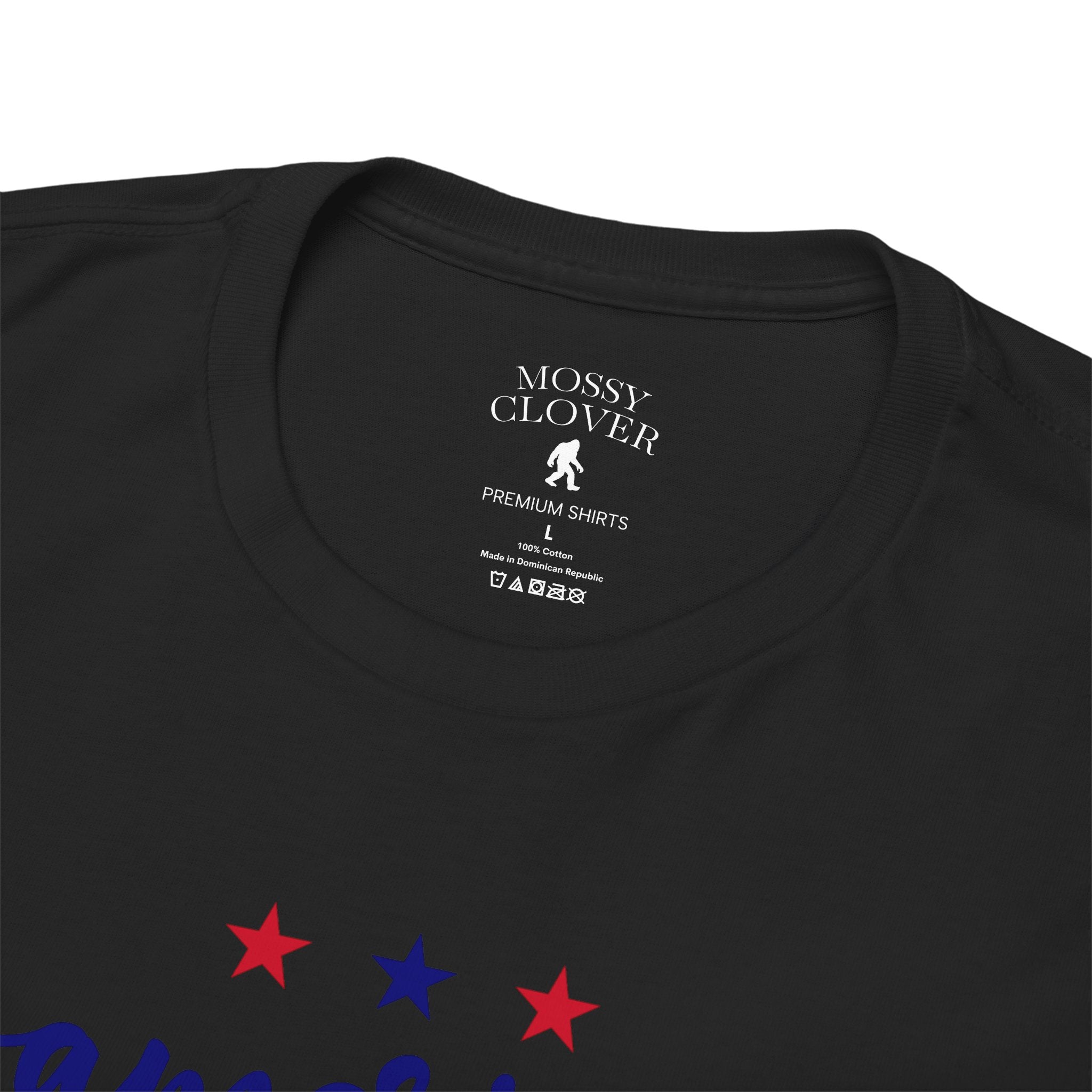 America “Land That We Love” Patriotic T‑Shirt — Flag Sasquatch Graphic Tee