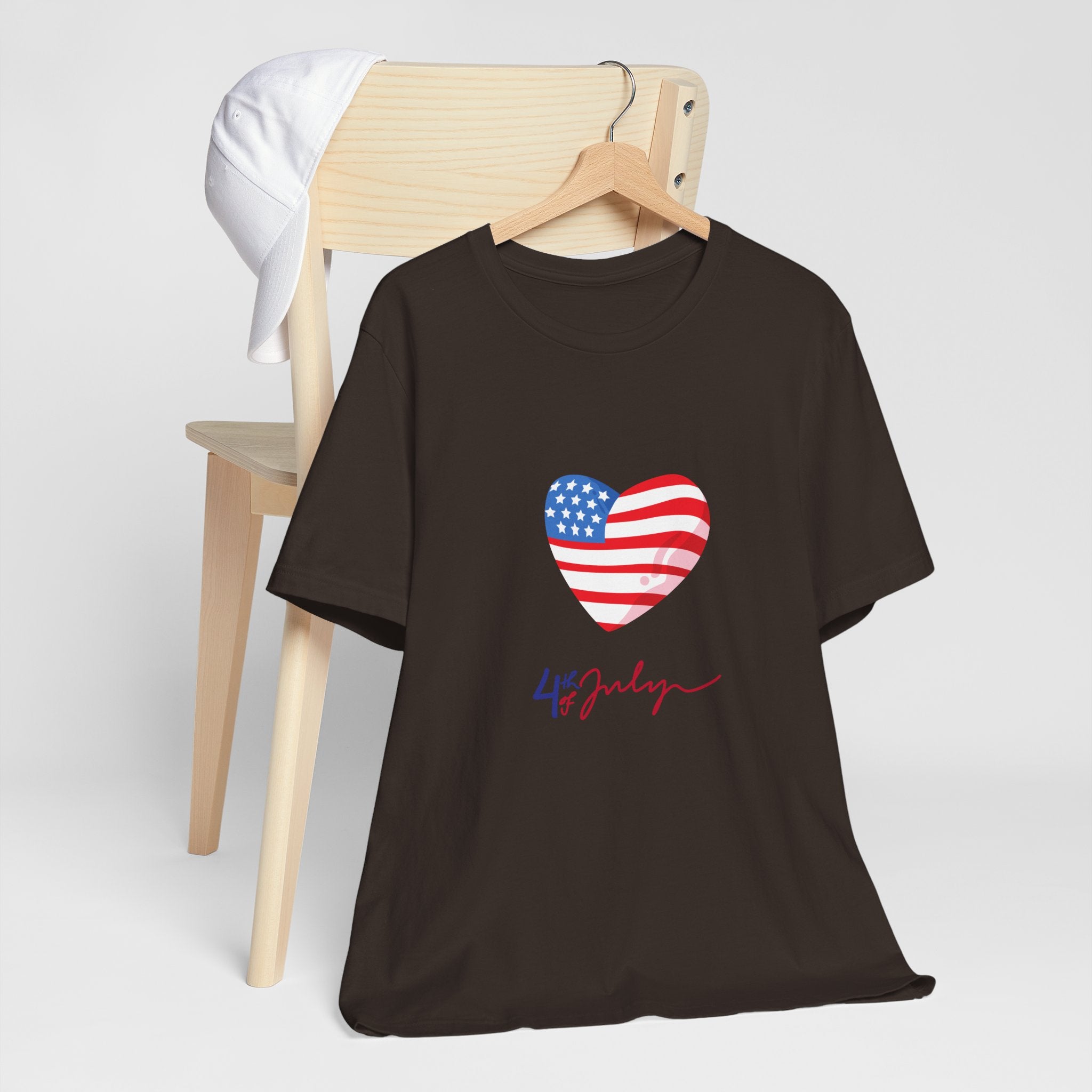 4th of July Heart Flag Tee — American Flag Heart Graphic T-Shirt