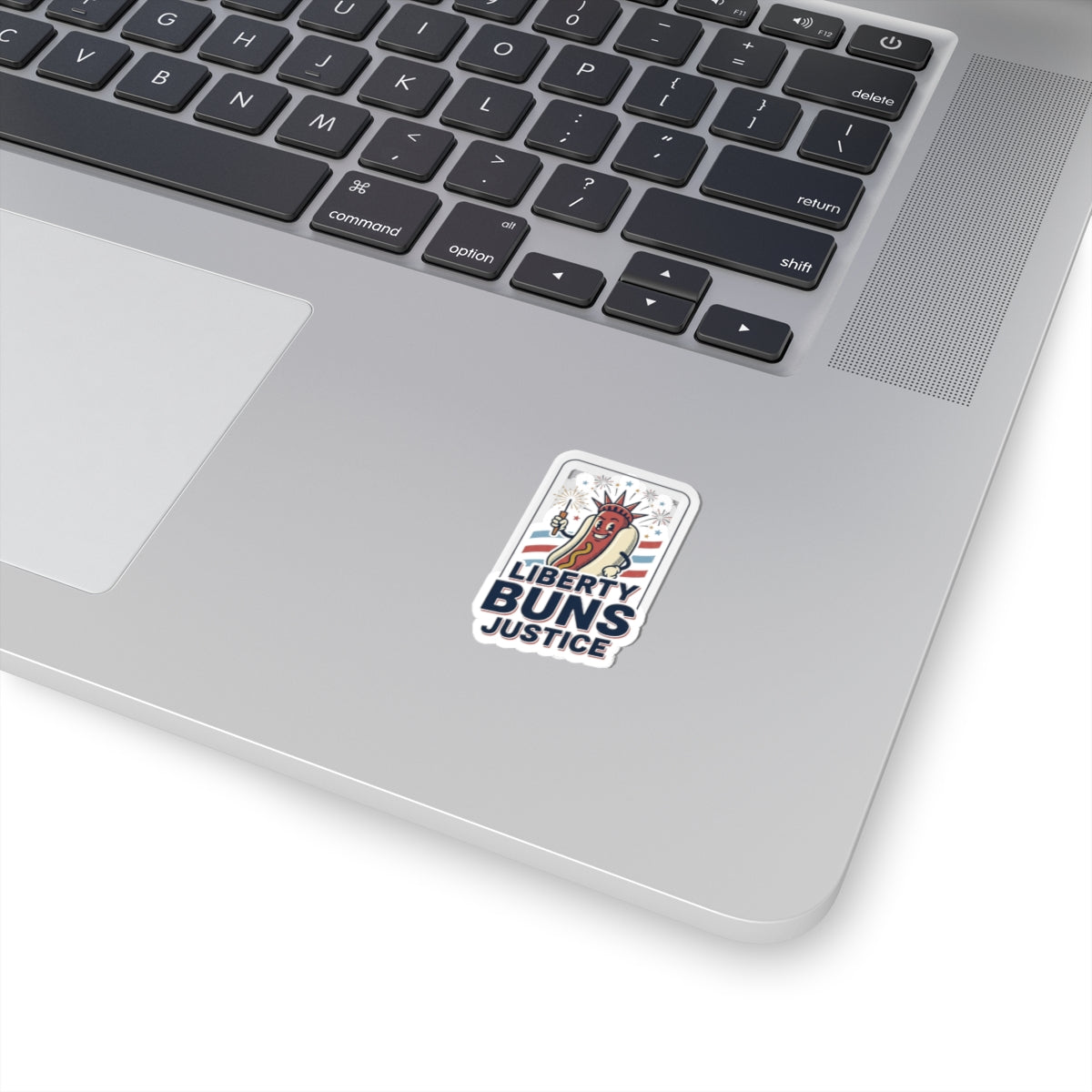 Liberty Buns Justice Kiss-Cut Sticker | Hot Dog Humor, 4th of July