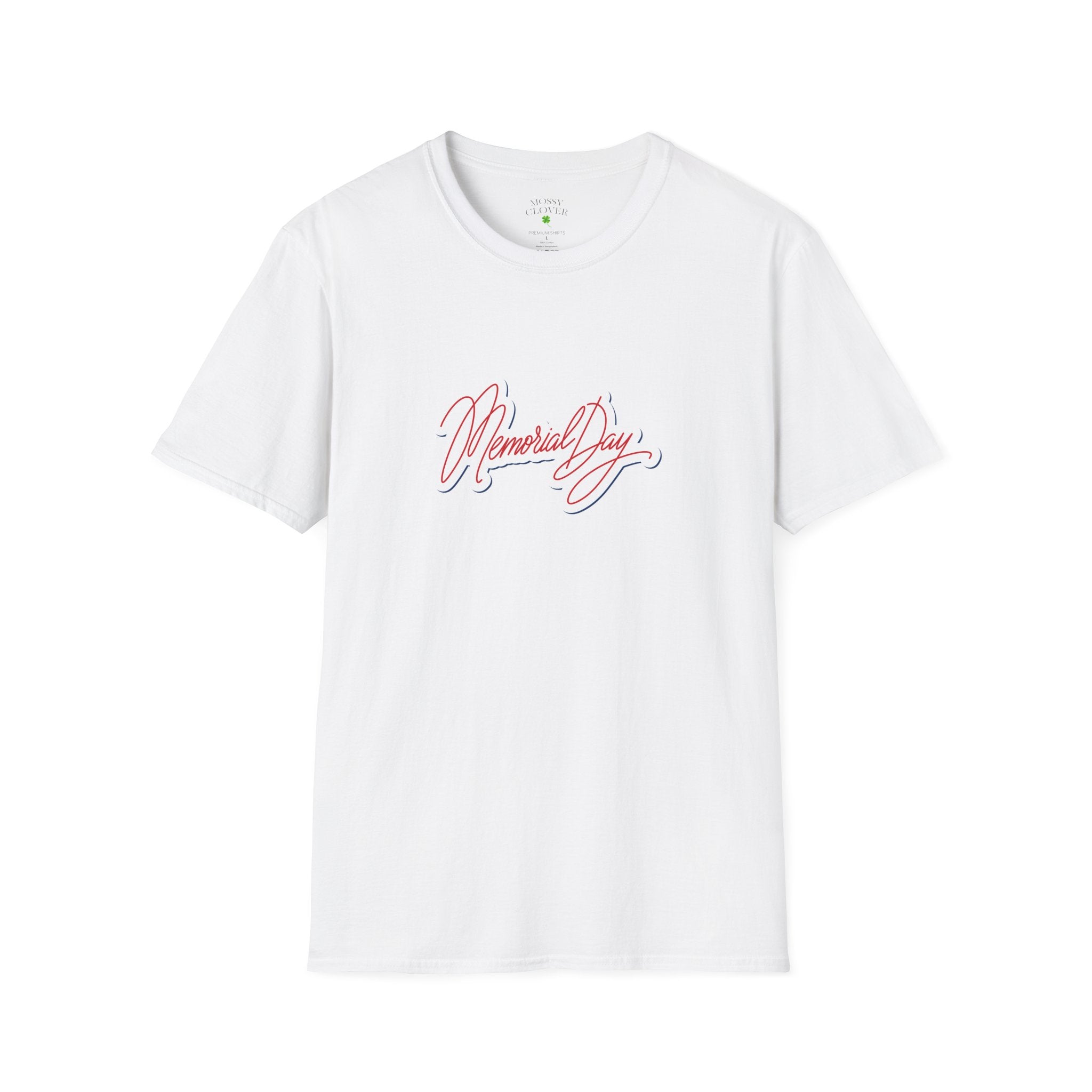 Memorial Day T-Shirt – 'Memorial Day' Script Front & American Flag Back