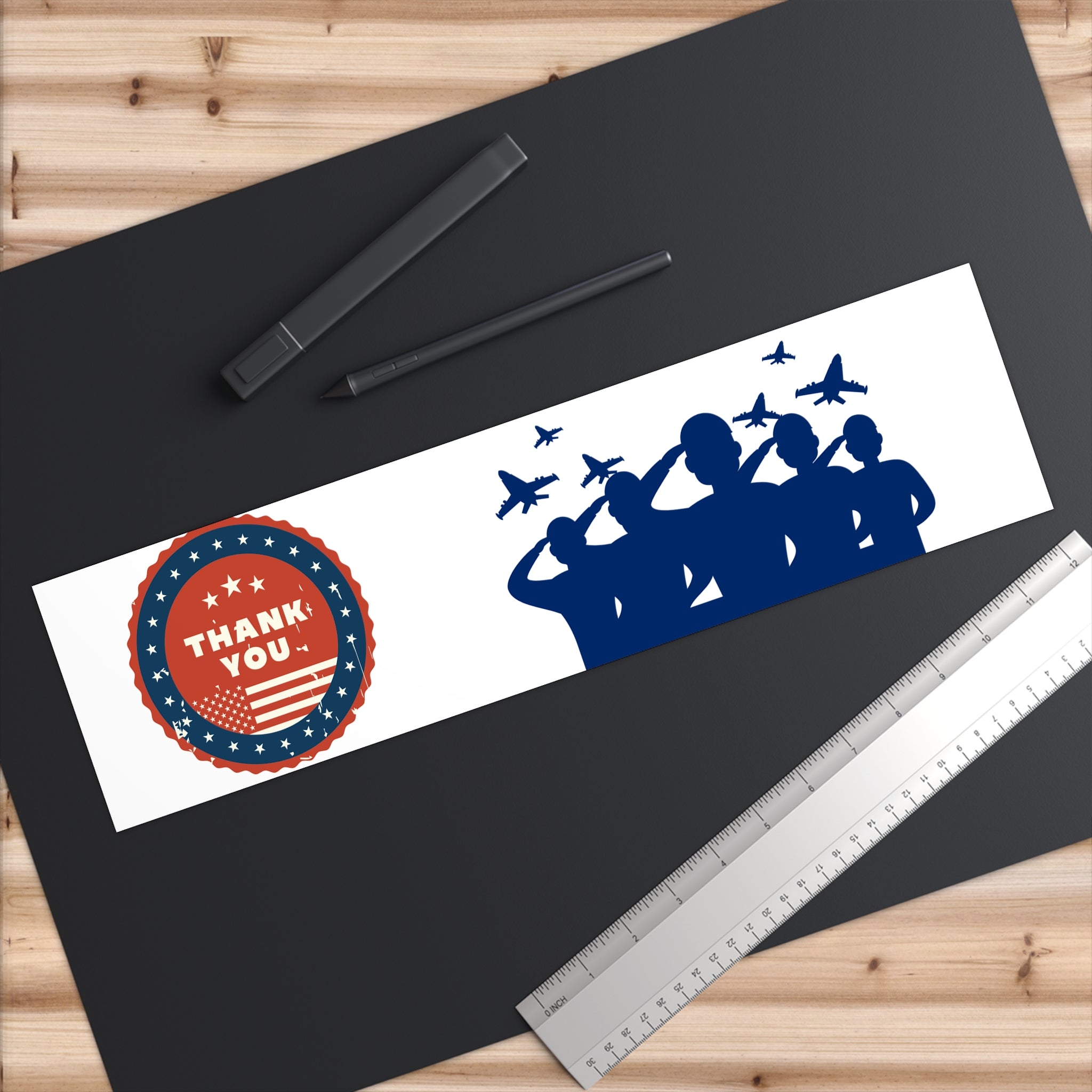 Military Thank You Bumper Sticker – Patriotic Salute Design