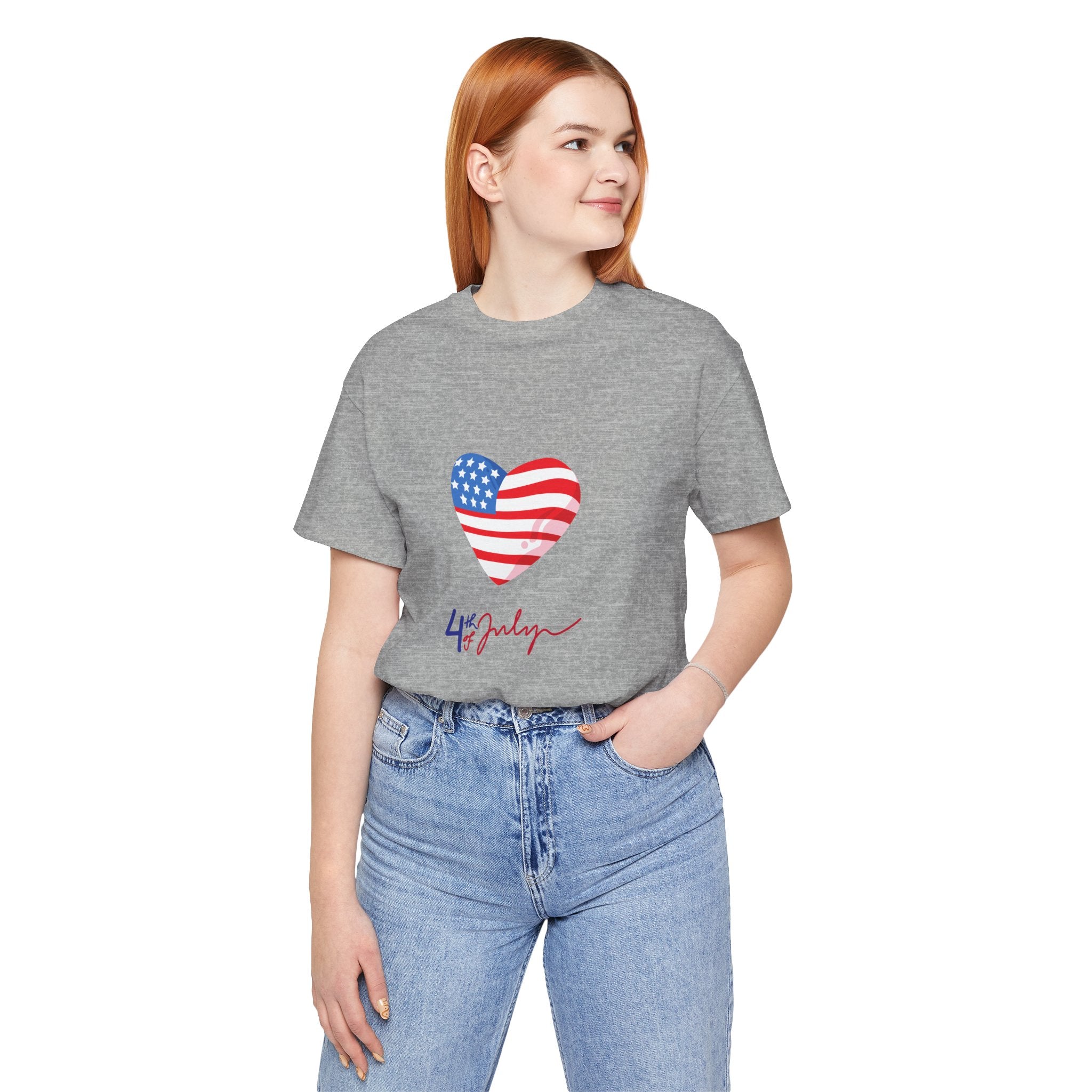 4th of July Heart Flag Tee — American Flag Heart Graphic T-Shirt