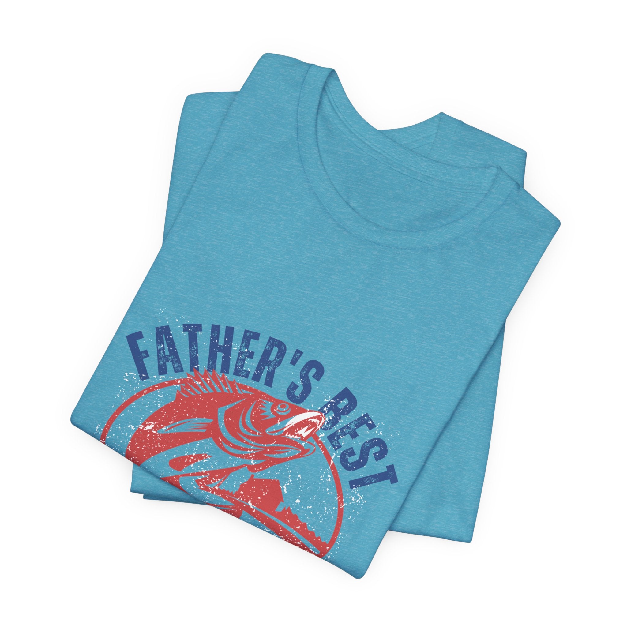 Father's Best Holiday Job T-Shirt — Vintage Fishing Dad Christmas Tee