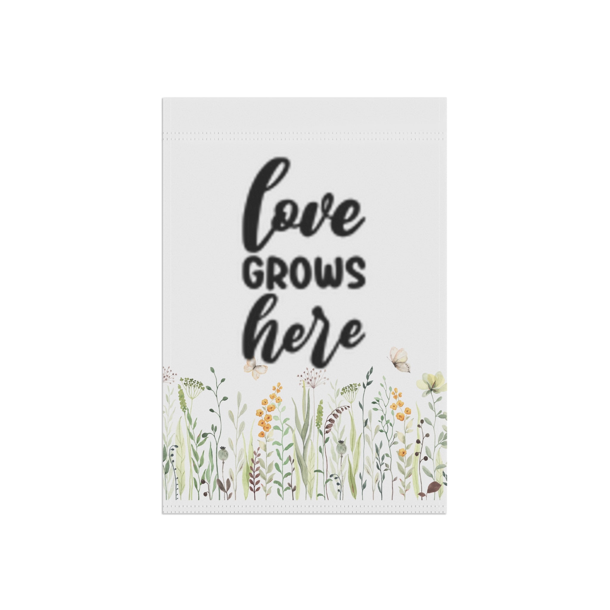 Garden Flag - "Love Grows Here" Floral House & Garden Banner