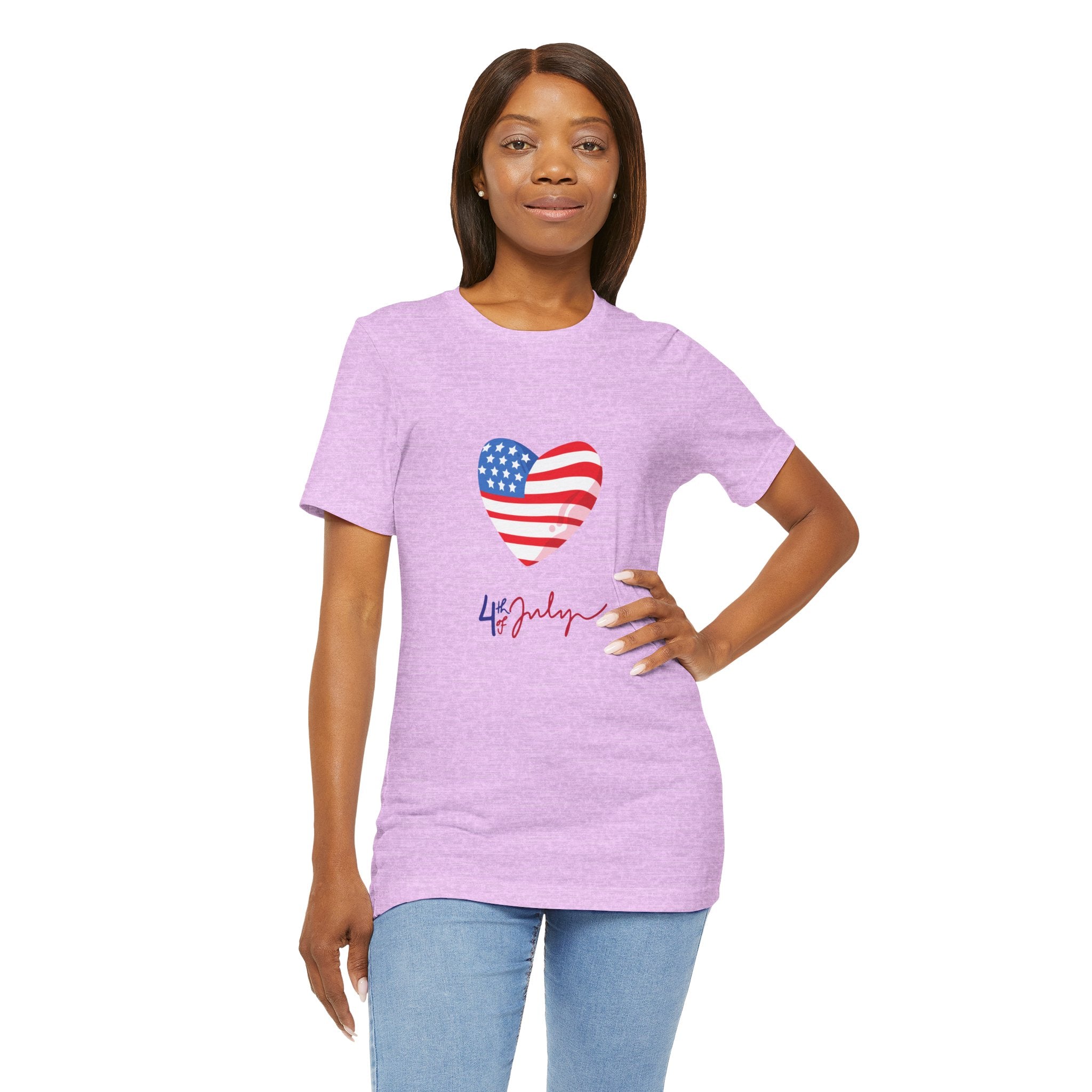 4th of July Heart Flag Tee — American Flag Heart Graphic T-Shirt