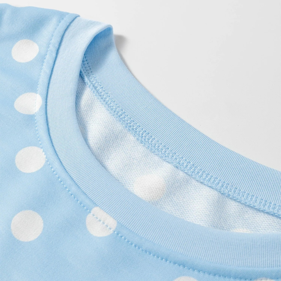 Polka Dot Oversized Top & Drawstring Shorts Set