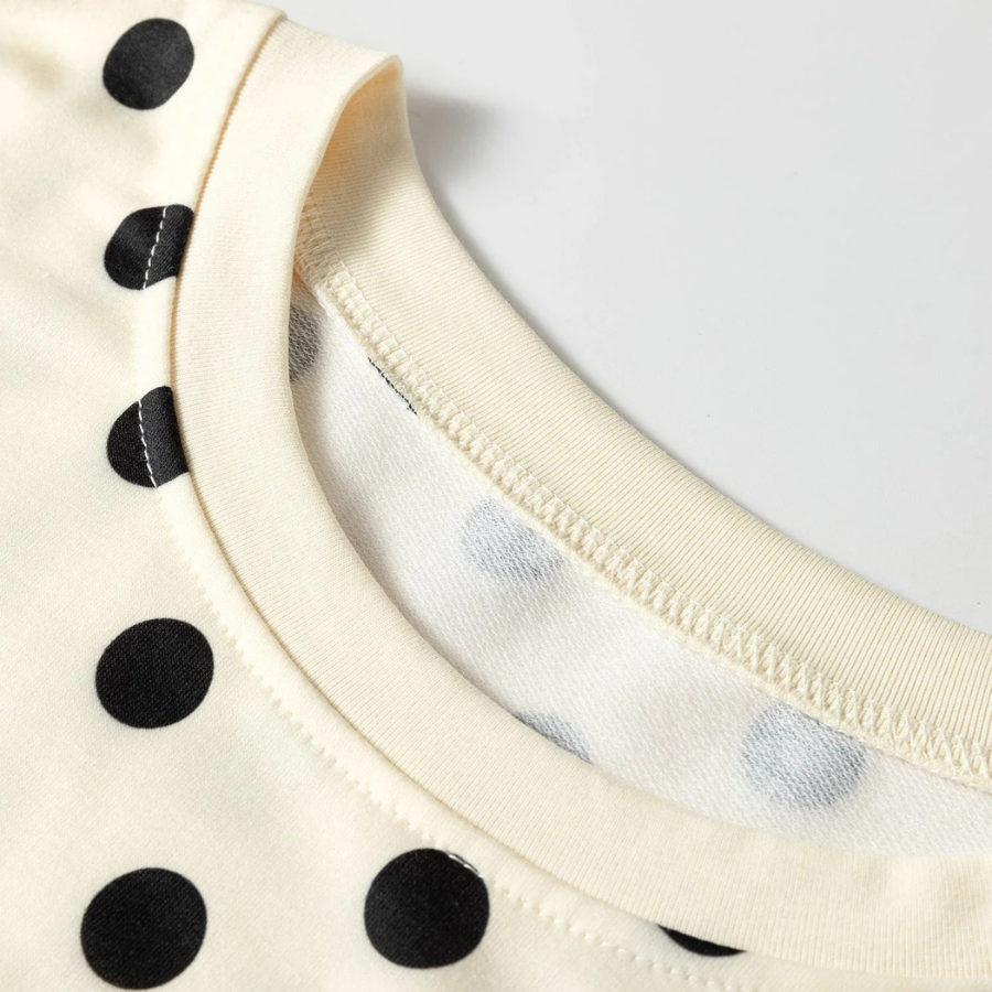Polka Dot Oversized Top & Drawstring Shorts Set