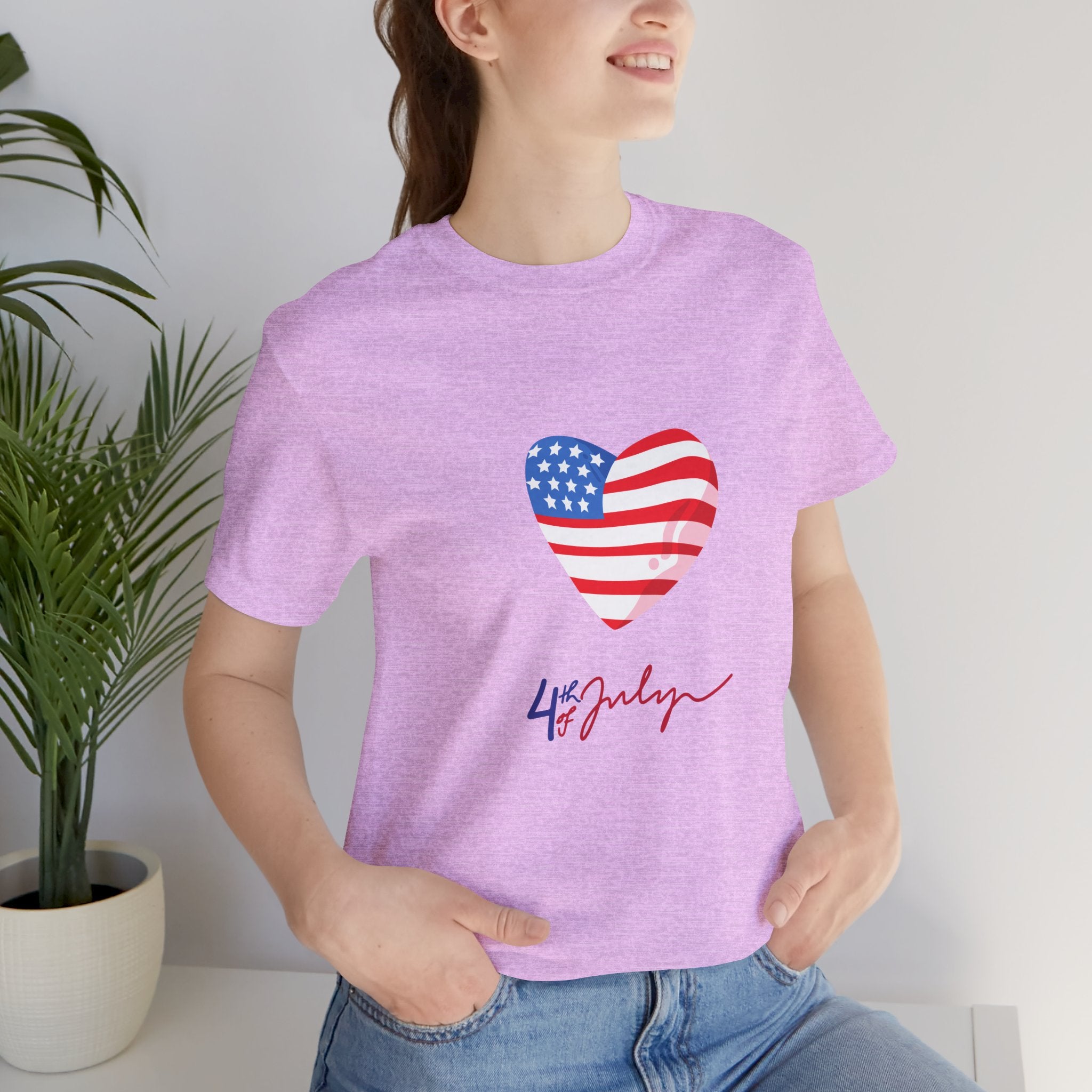 4th of July Heart Flag Tee — American Flag Heart Graphic T-Shirt