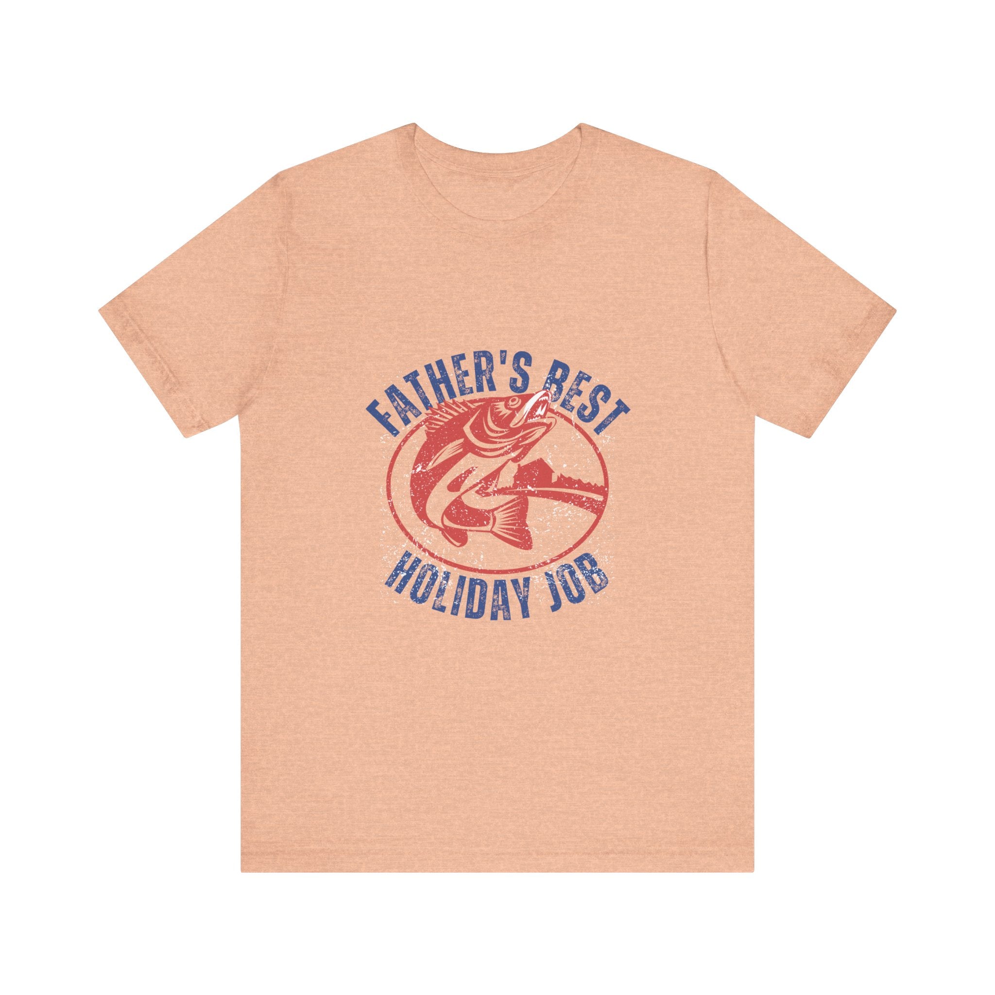Father's Best Holiday Job T-Shirt — Vintage Fishing Dad Christmas Tee