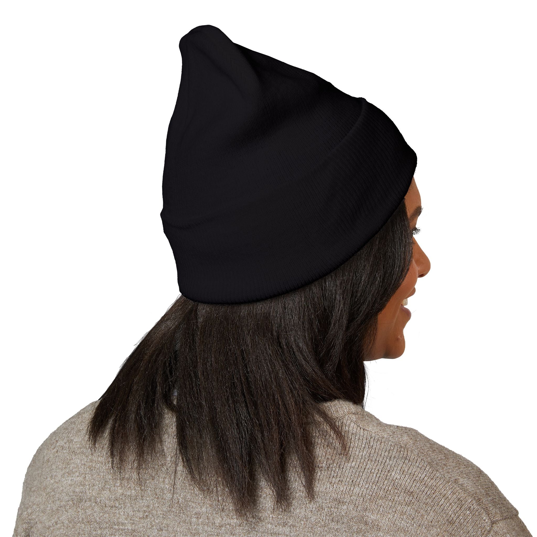 Embroidered Mossy Clover Cuffed Beanie