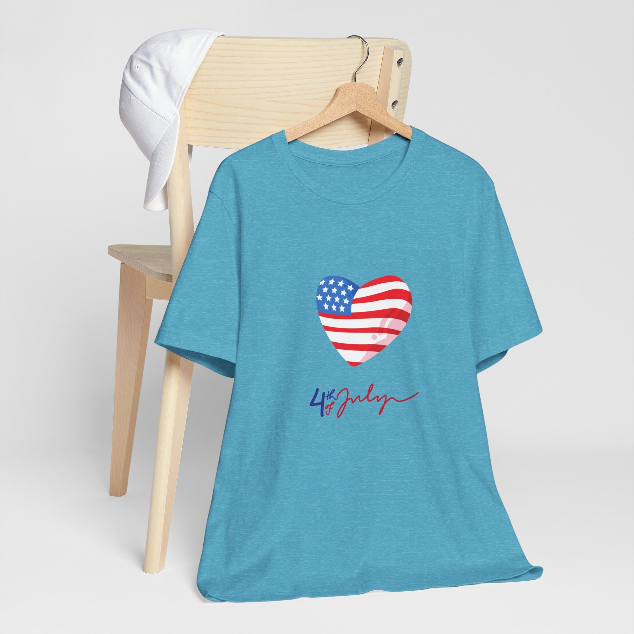 4th of July Heart Flag Tee — American Flag Heart Graphic T-Shirt