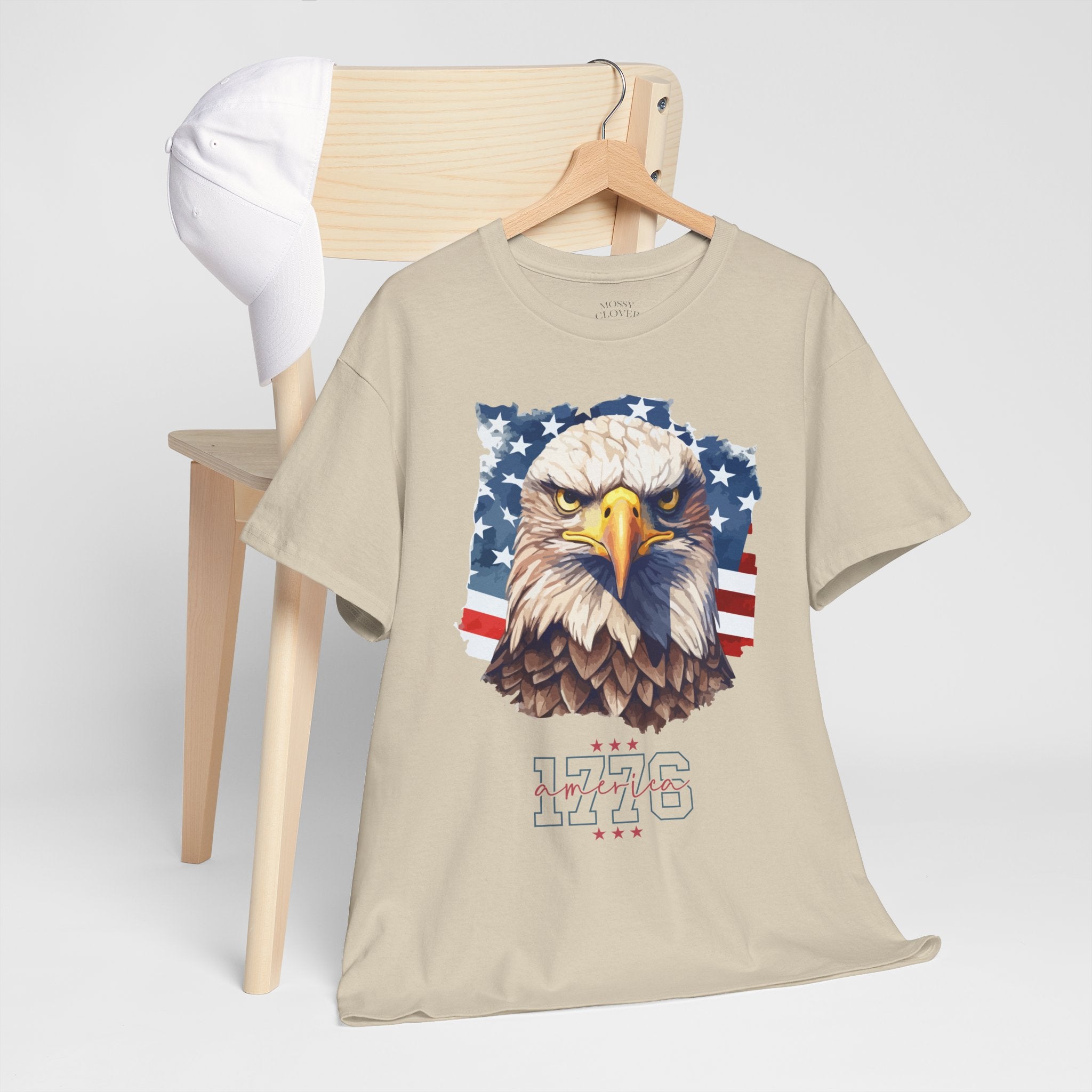 Patriotic Eagle T-Shirt - '1776' American Flag Graphic Tee