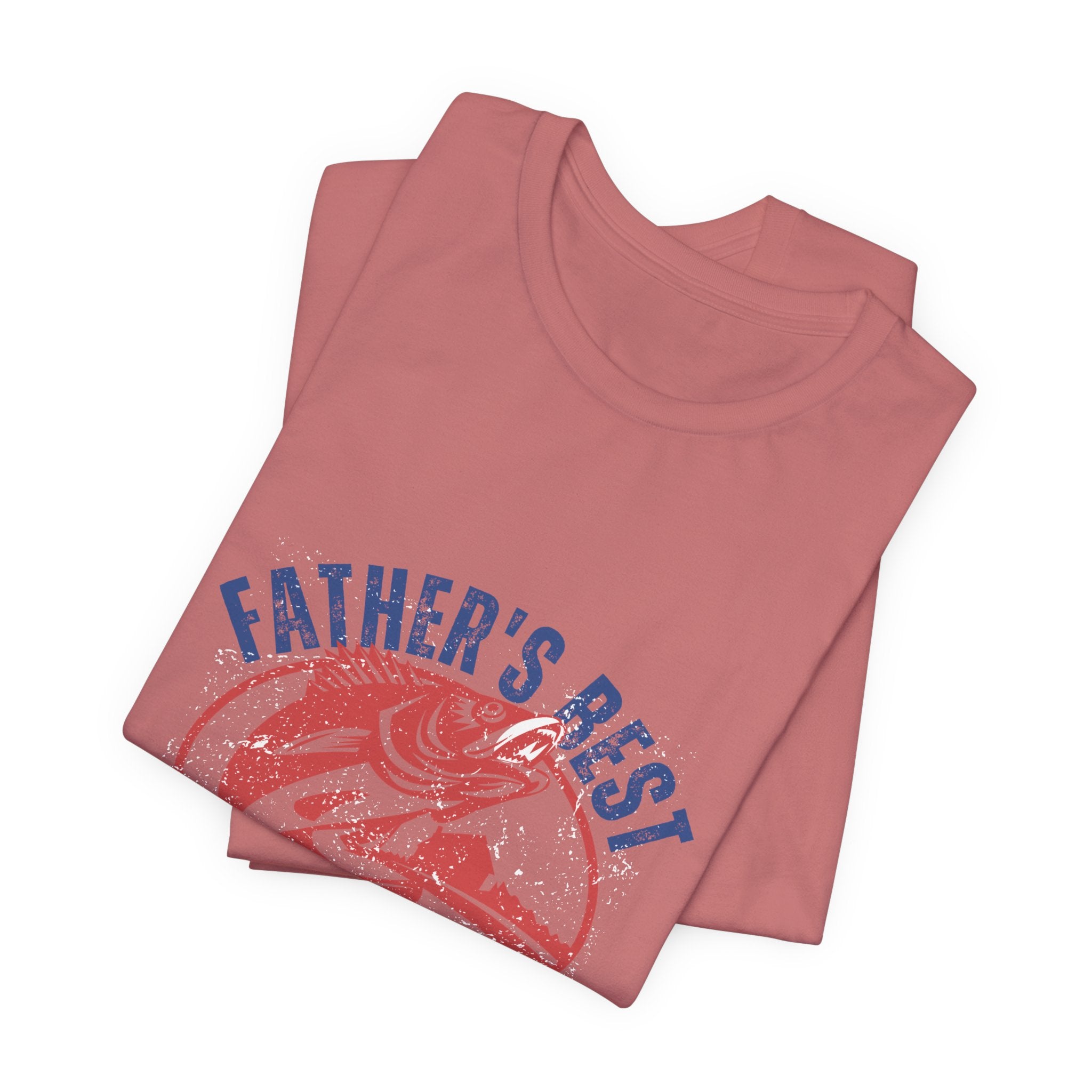 Father's Best Holiday Job T-Shirt — Vintage Fishing Dad Christmas Tee