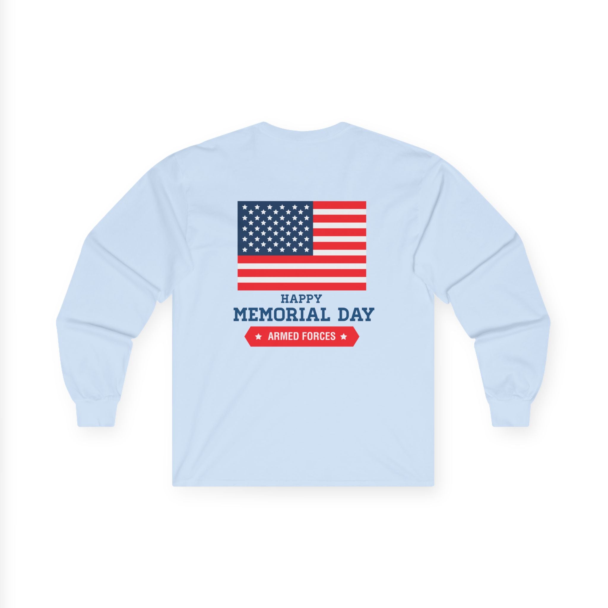 Memorial Day Long Sleeve Tee – "Always Remember" American Flag Tribute