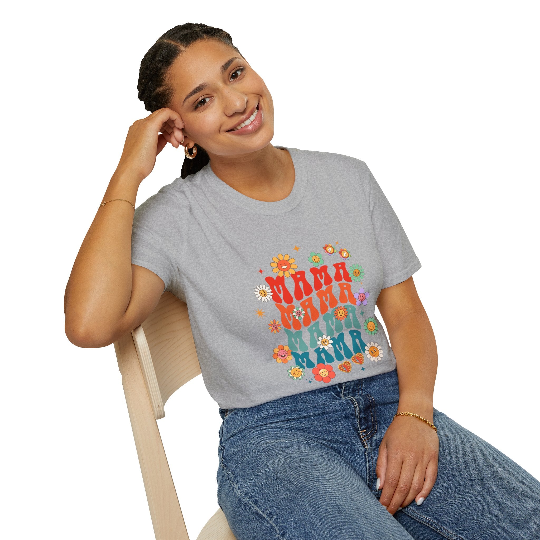Mama Retro Floral Tee — Vintage 70s-Inspired Mother's Day T-Shirt