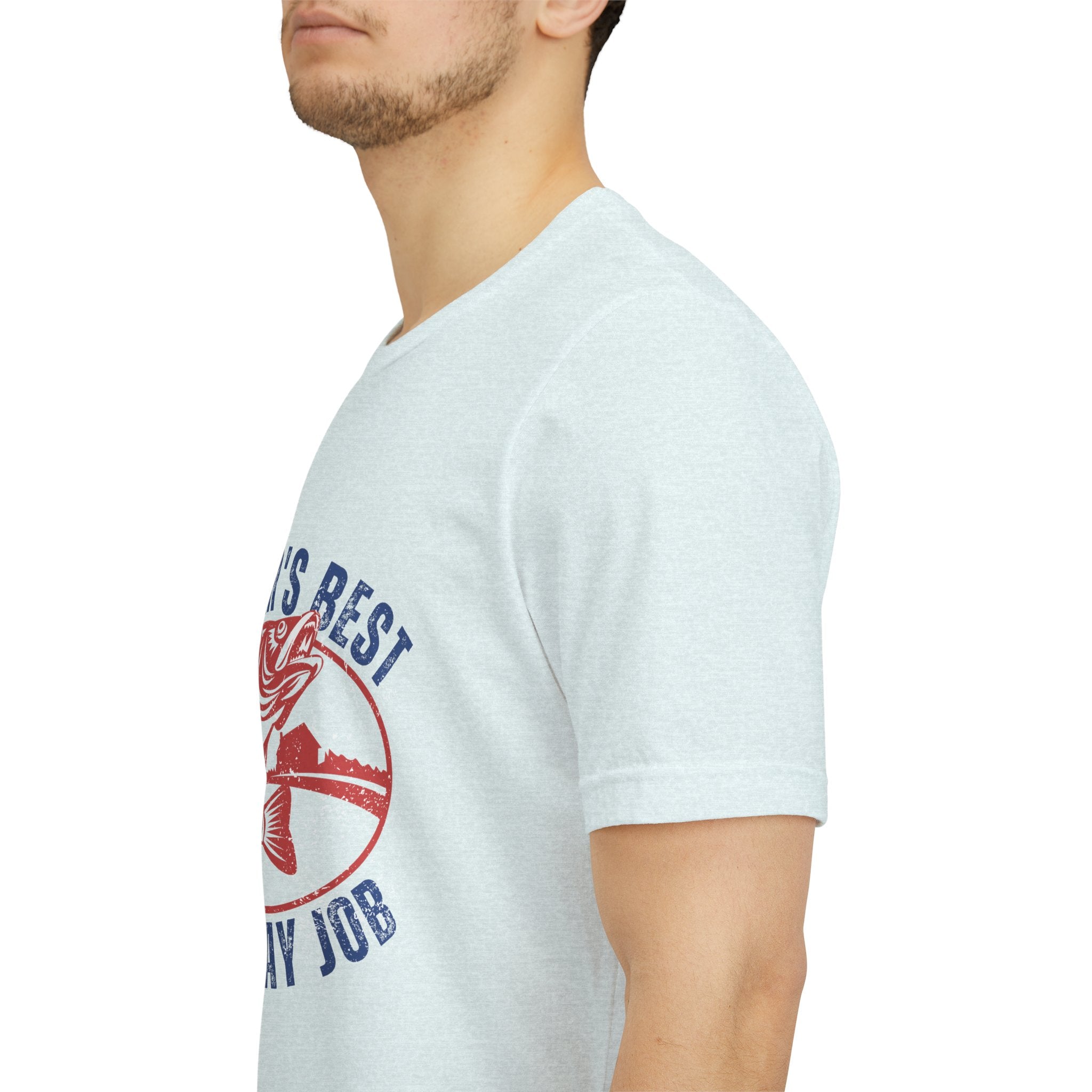 Father's Best Holiday Job T-Shirt — Vintage Fishing Dad Christmas Tee