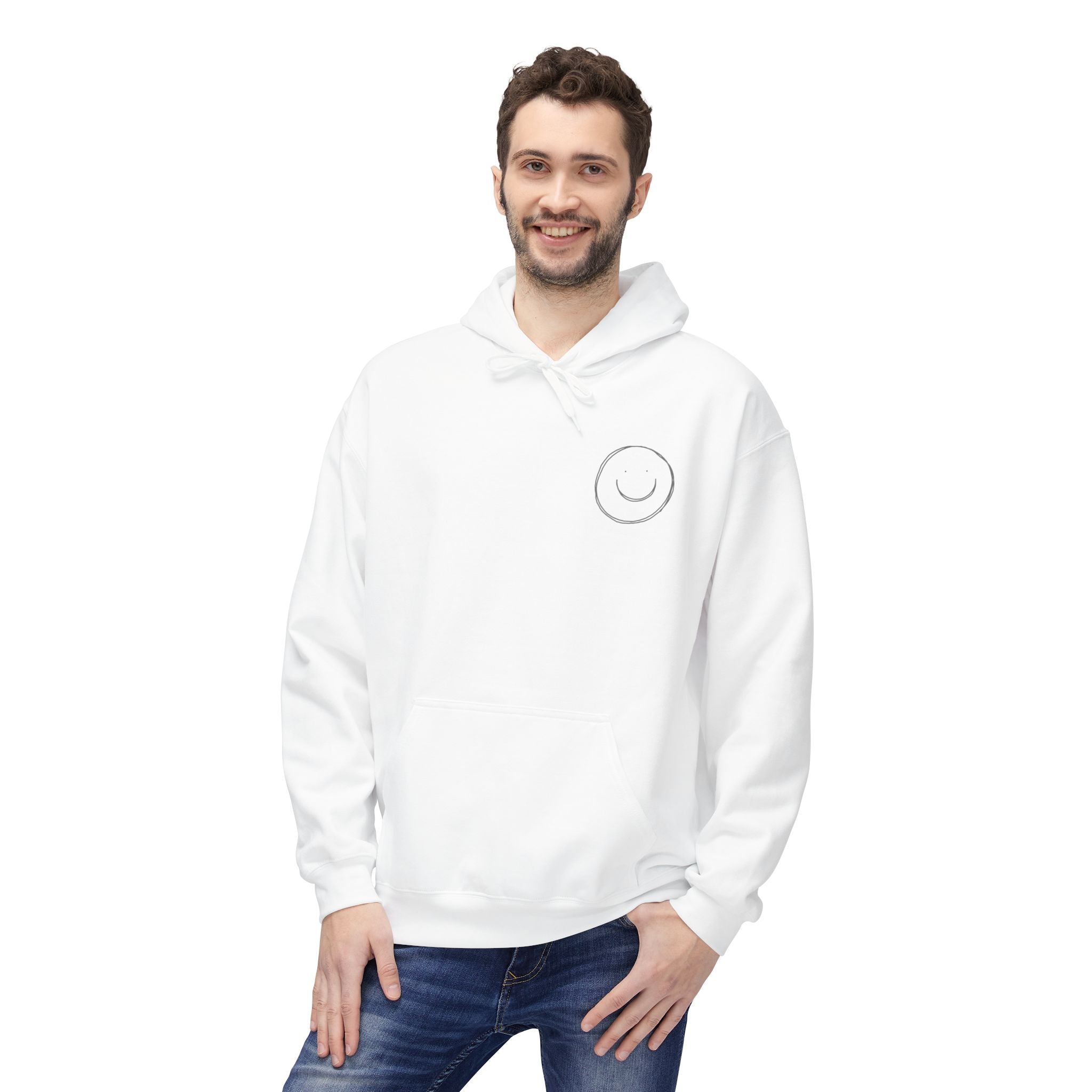 Minimalist Smiley Face  Hoodie — Small Chest Graphic