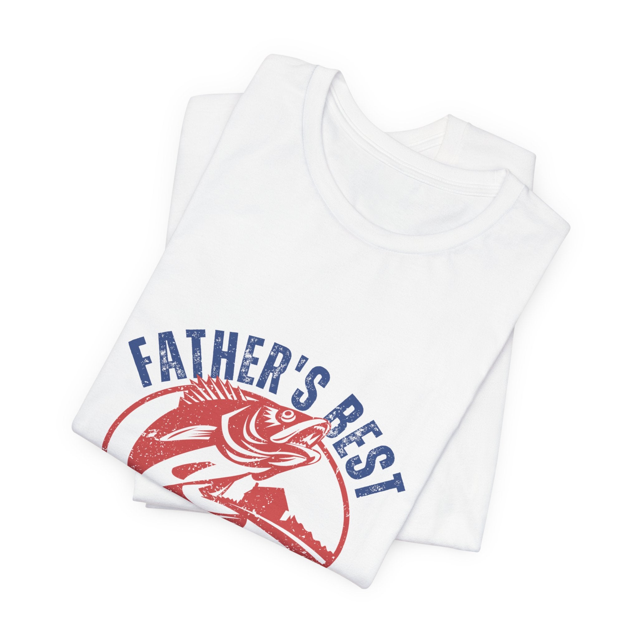 Father's Best Holiday Job T-Shirt — Vintage Fishing Dad Christmas Tee