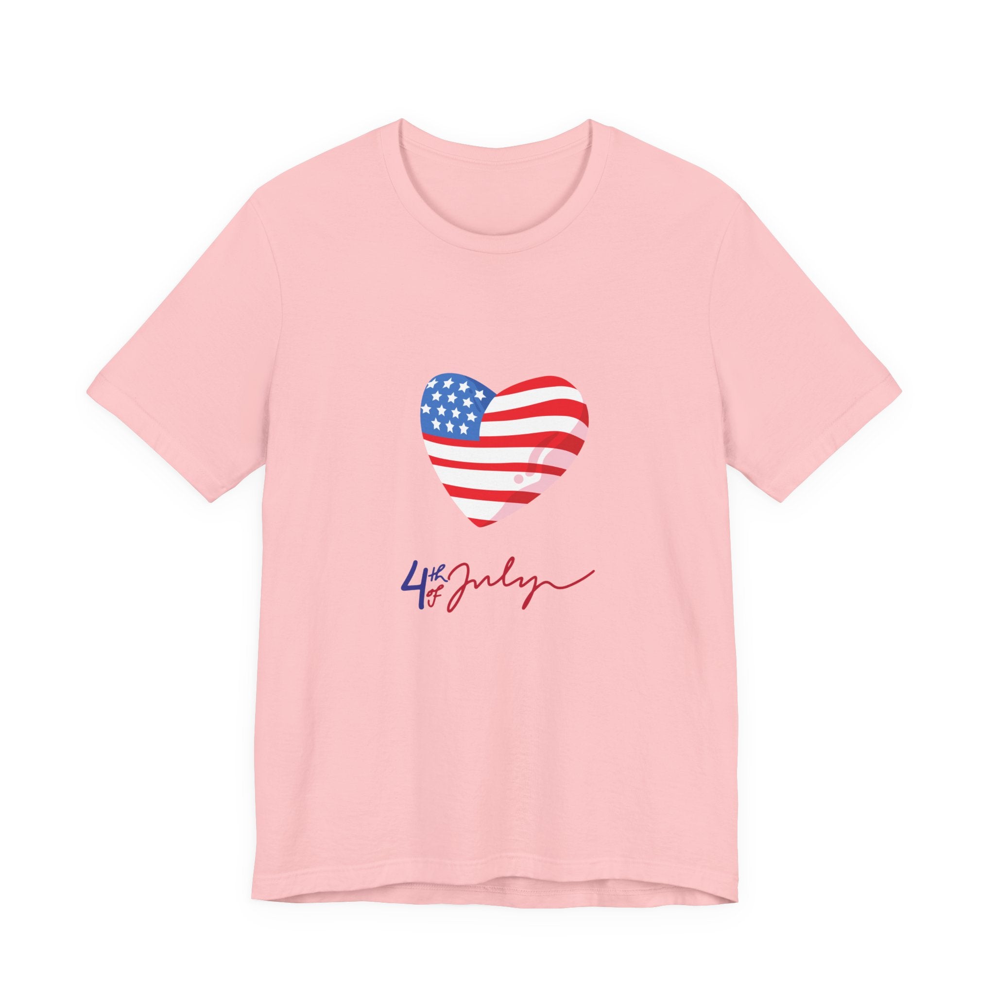4th of July Heart Flag Tee — American Flag Heart Graphic T-Shirt