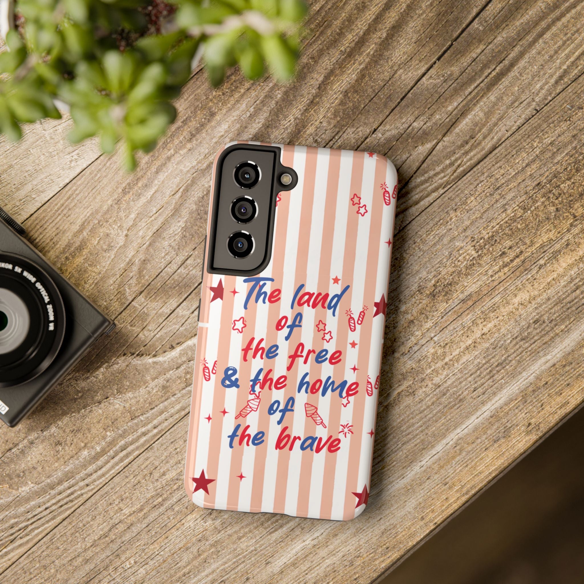 Patriotic Tough Phone Case — “The land of the free & the home of the brave”