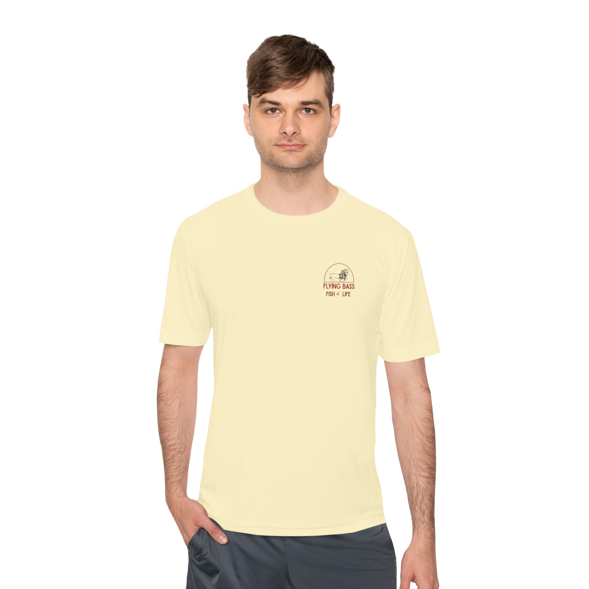 Fishing Tee — "Flying Bass" Fish & Life Moisture‑Wicking Shirt