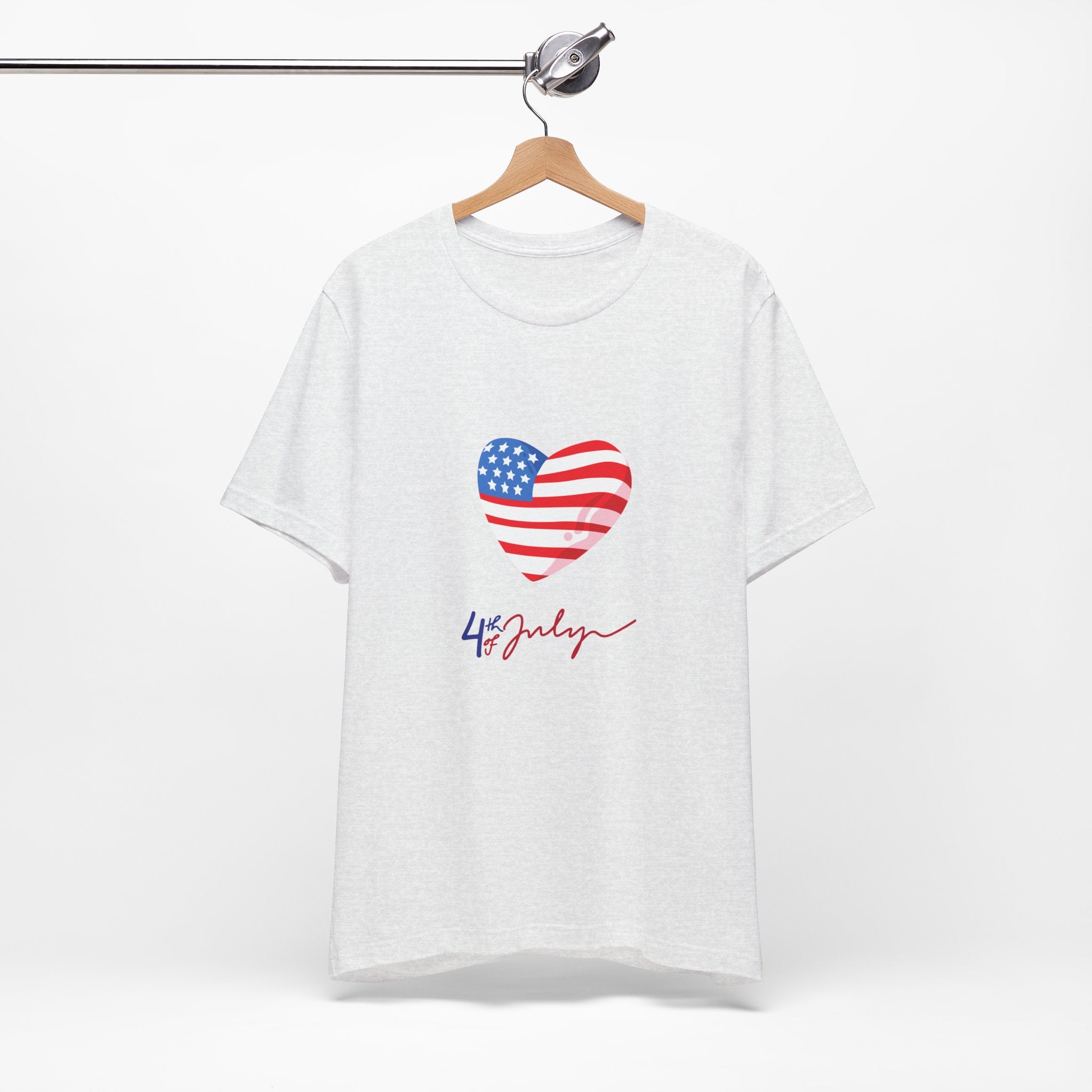 4th of July Heart Flag Tee — American Flag Heart Graphic T-Shirt