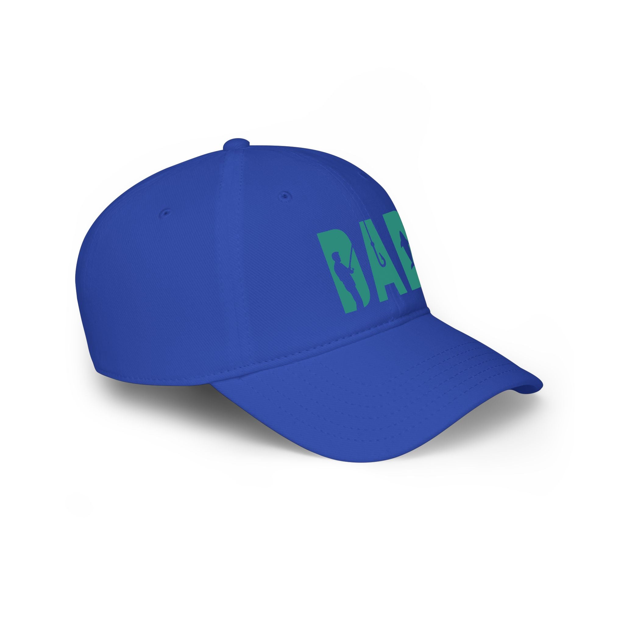 Fishing Dad Low Profile Baseball Cap — 'DAD' Silhouette Hat for Father's Day & Outdoors