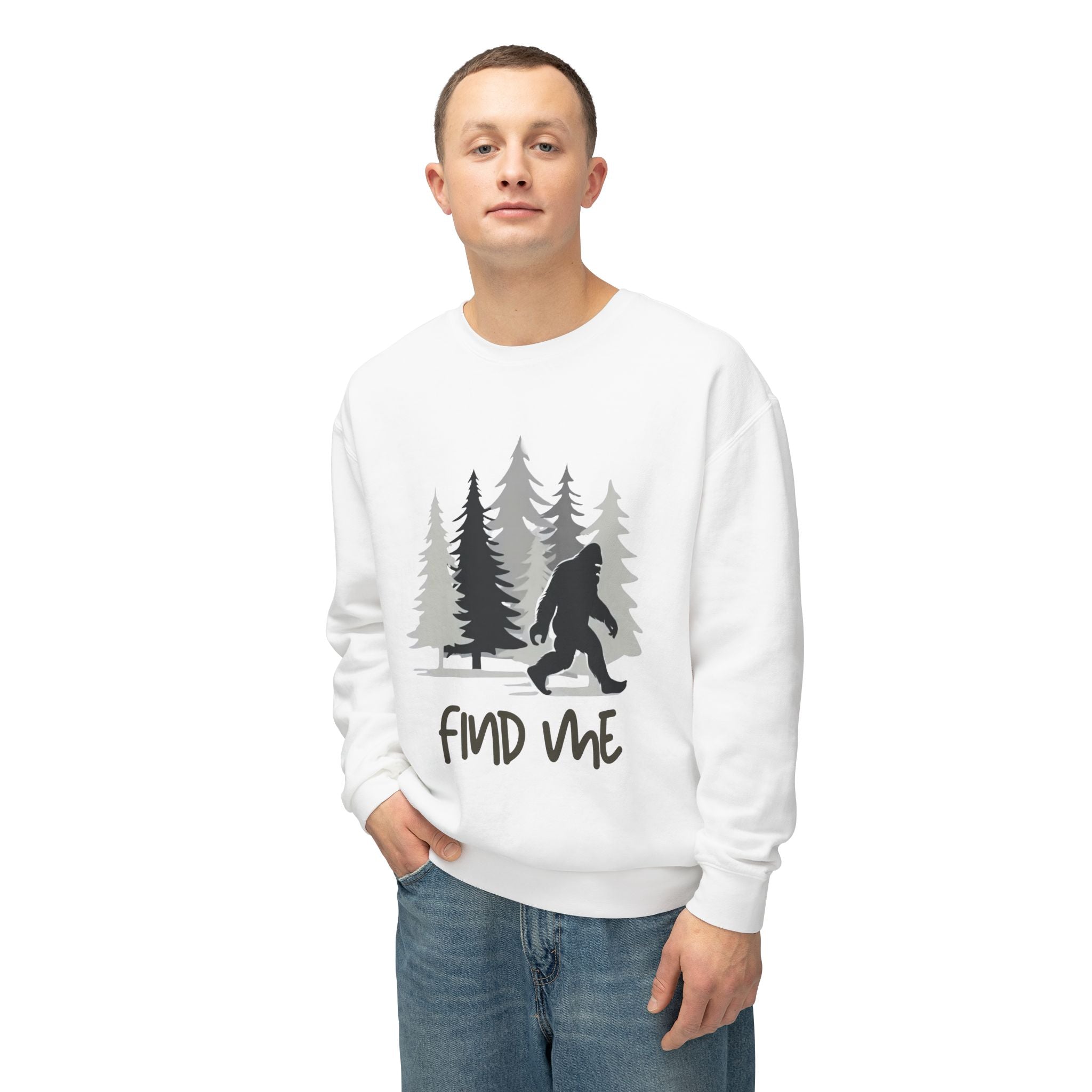 Find Me Sweatshirt — Bigfoot Sasquatch Graphic Crewneck
