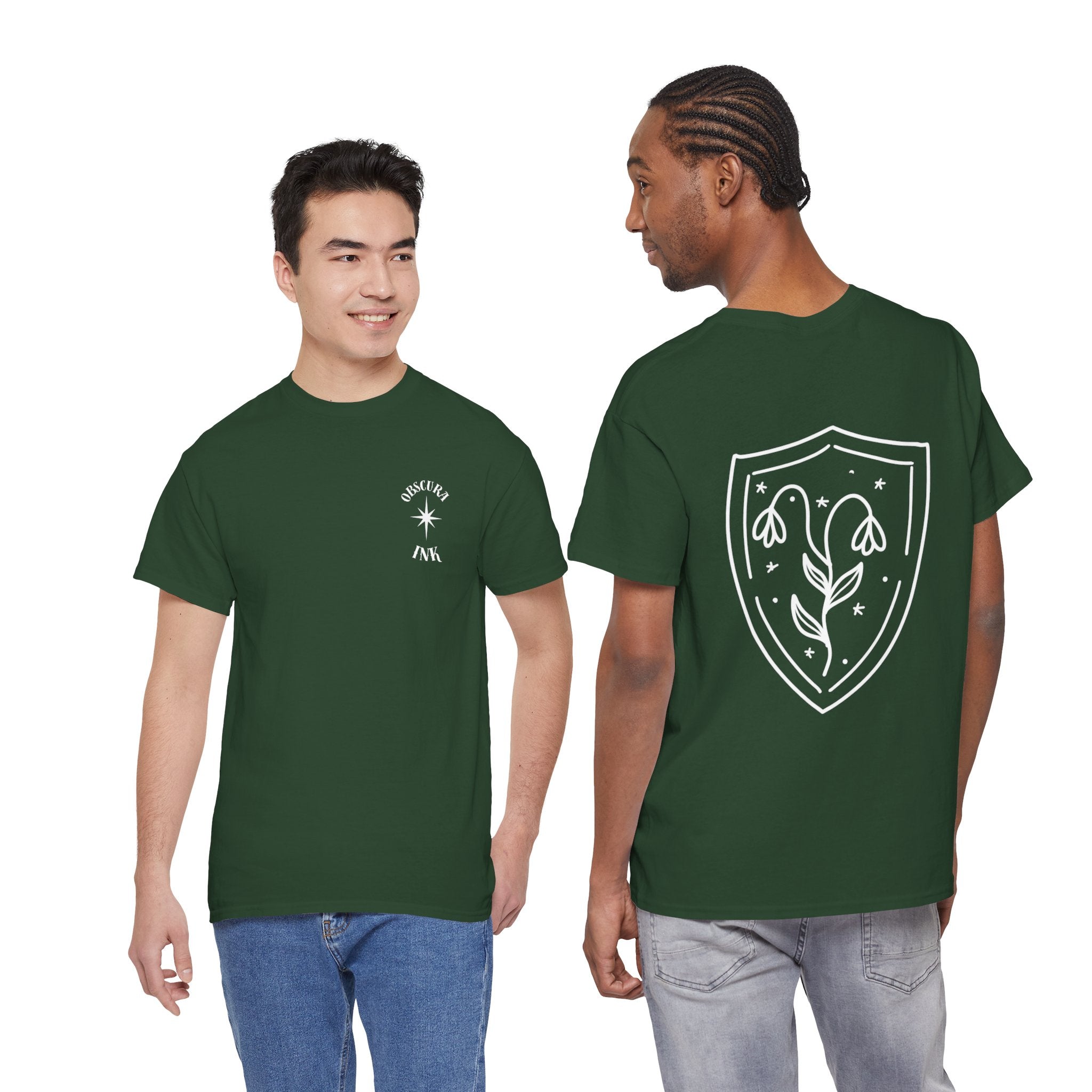 Shield Floral Tee — Obscura Ink Graphic T‑Shirt
