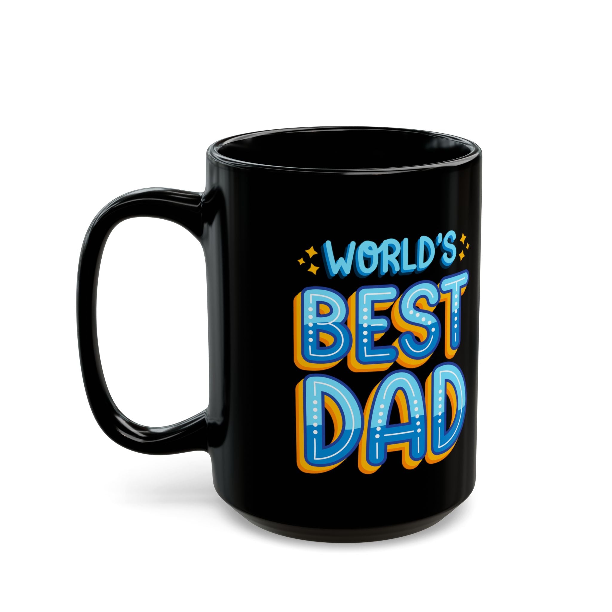 World's Best Dad Black Coffee Mug — Father's Day Gift (11oz/15oz)