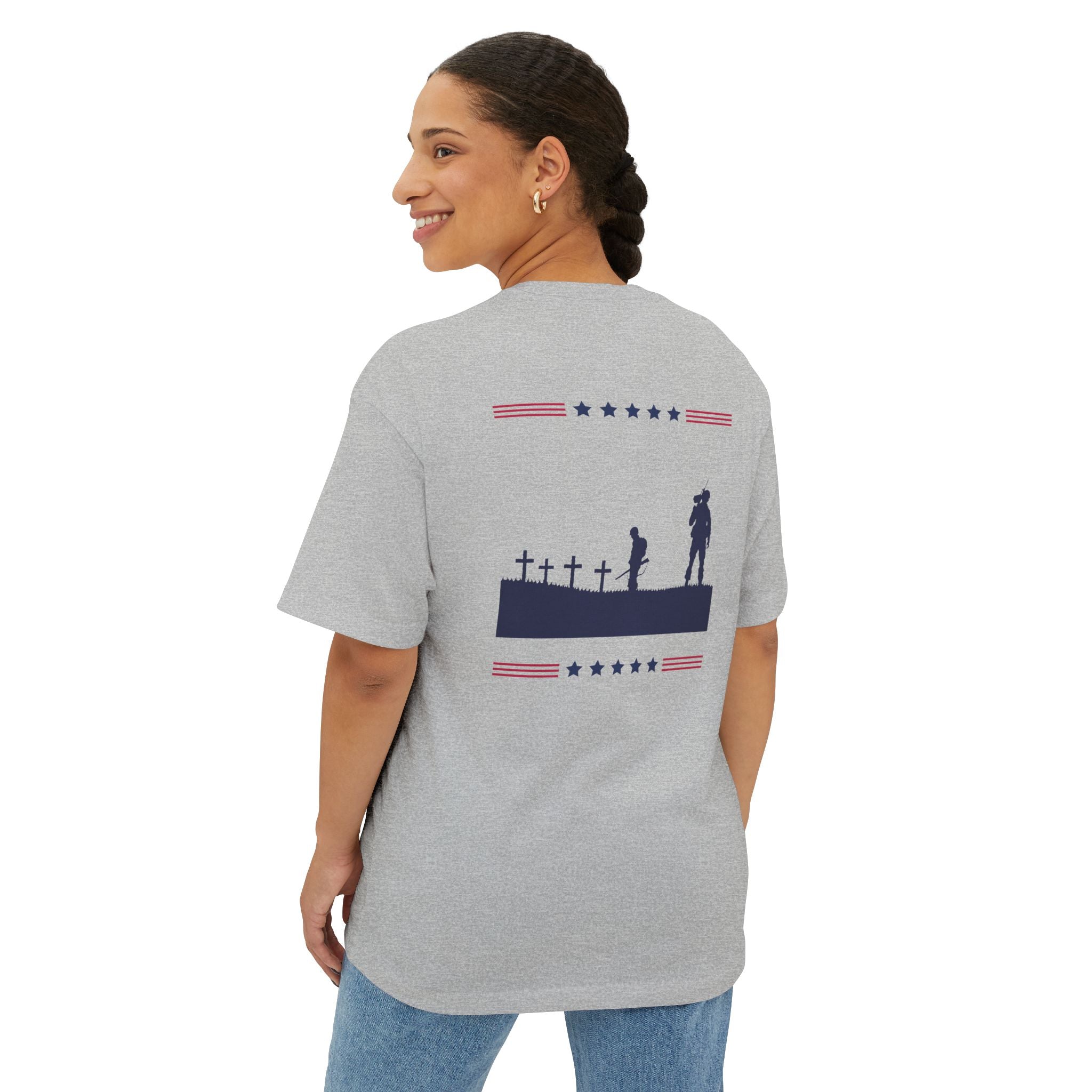 Memorial Day Tribute Tee — Veterans Cemetery Silhouette Patriotic T-Shirt
